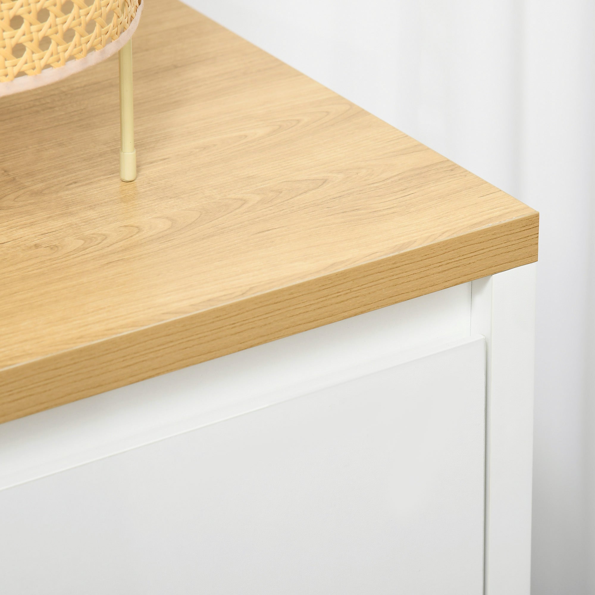 Aparador de Sala de Estar – 80x37x75 cm – Branco – Madeira