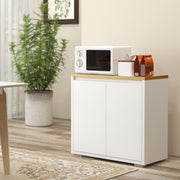 Aparador de Sala de Estar – 80x37x75 cm – Branco – Madeira