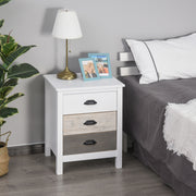 Mesa de Cabeceira Moderna – 50x38x65 cm – Multicor – MDF e madeira de pinho