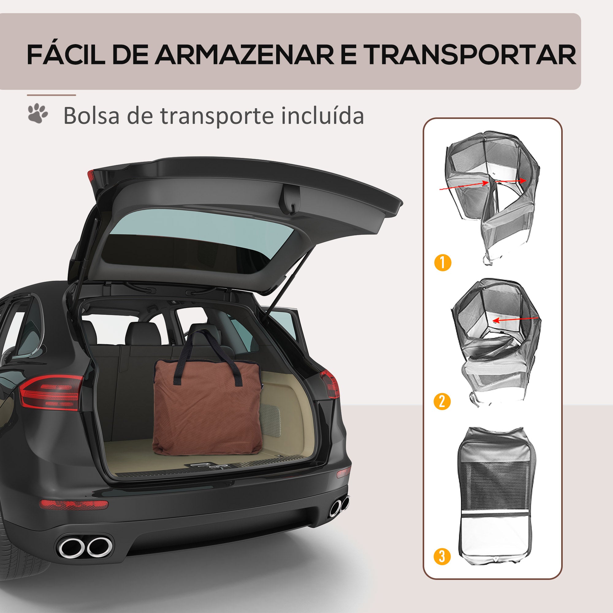 Parque Dobrável para Animais de Estimação Ø117x71 cm - Marrom