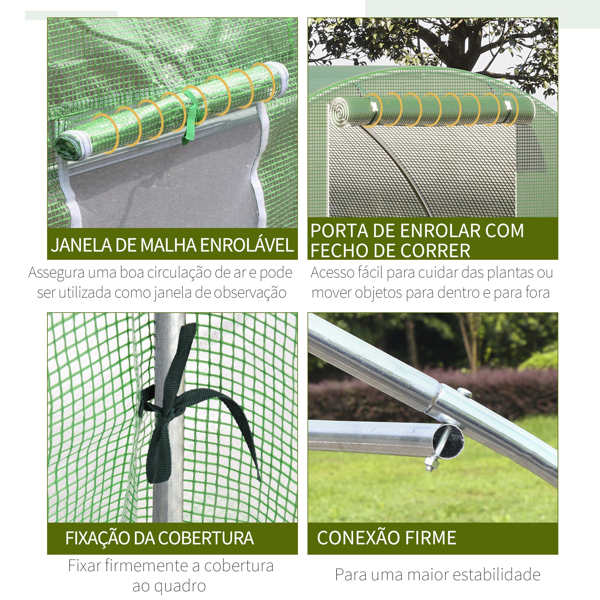 Estufa Tipo Túnel 450x300x200 cm Verde