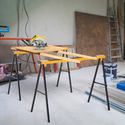 Cavalete de Serra Metálico 99,5x50x76 cm Preto e Amarelo