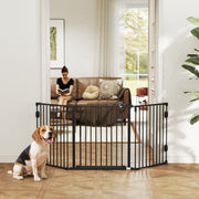 Barreira de Segurança para Cães – 202,5x2x76 cm – Preto – Aço e plástico