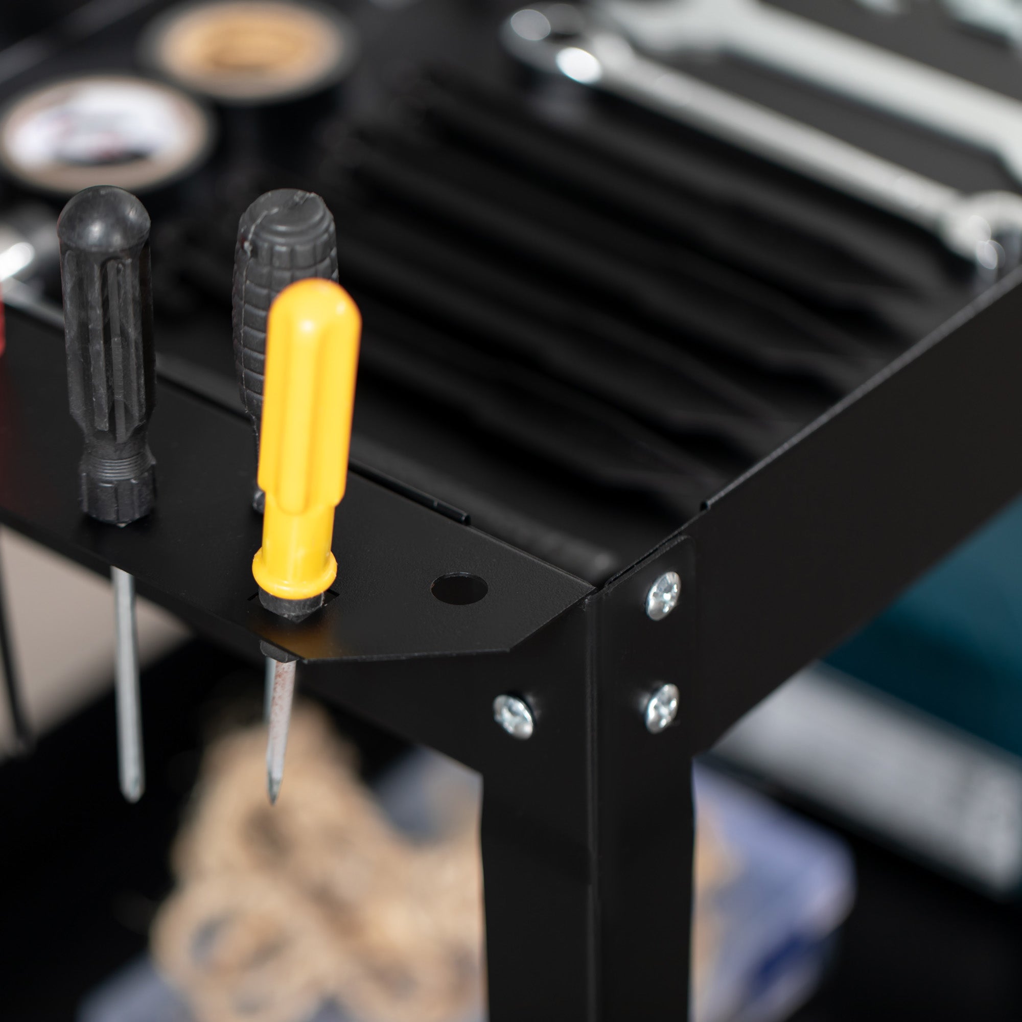 Carrinho de Ferramentas com 3 Prateleiras 83x35,3x76 cm Preto