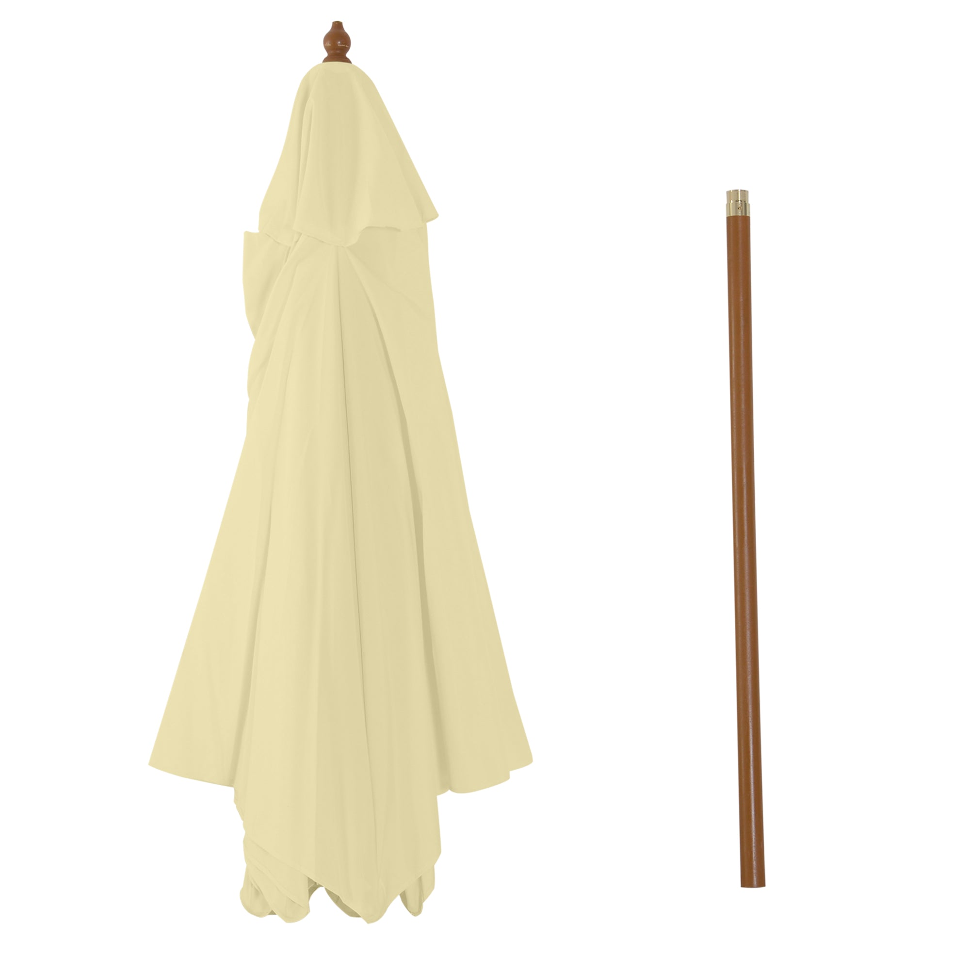 Chapéu de Sol Ø250x225cm em Creme Branco para Jardim, Pátio e Terraço