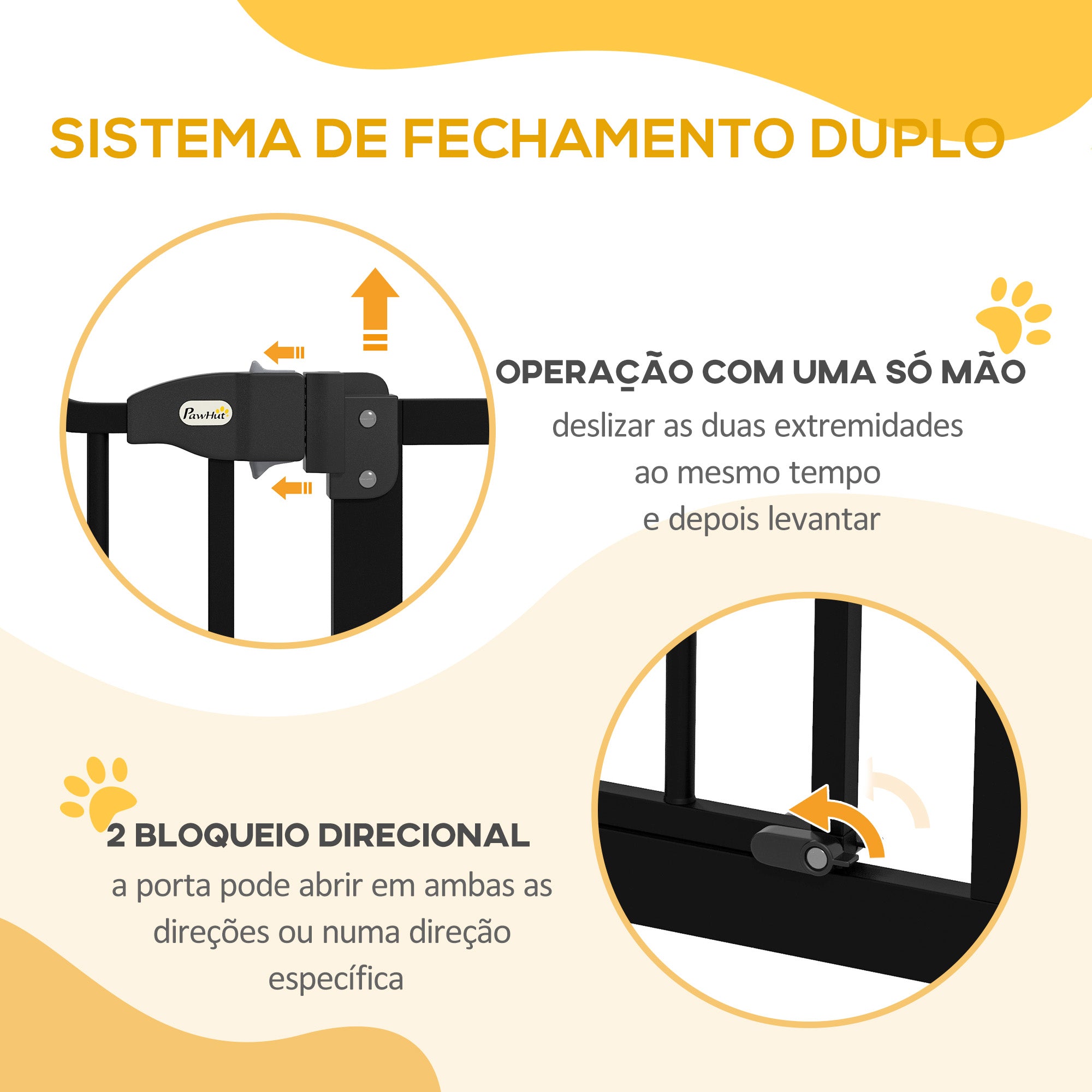 Barreira de Segurança para Cães – 74-100 cm – Preto – Metal e Plástico