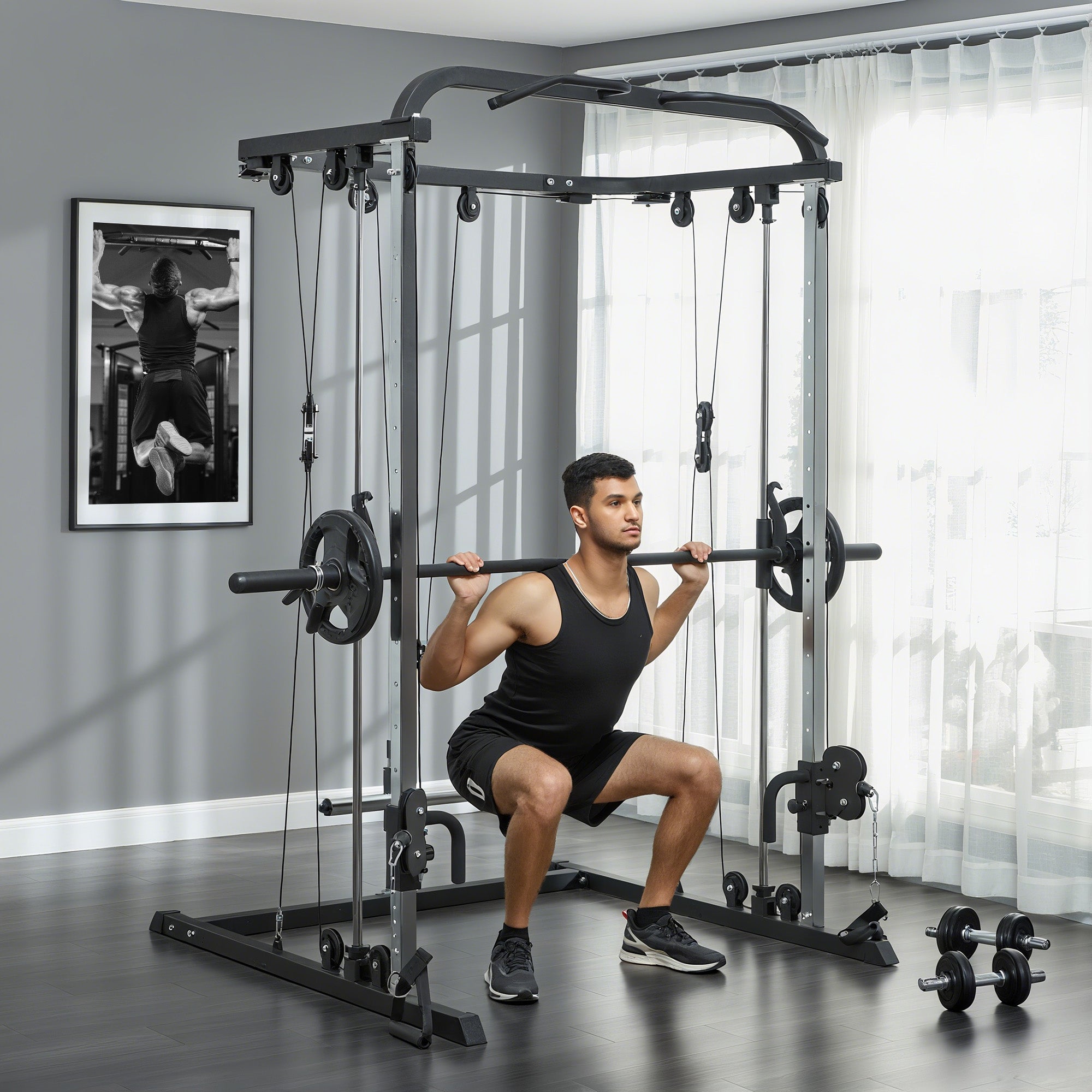 Máquina Multi Estação de Musculação – 210x132x225 cm – Preto – Aço