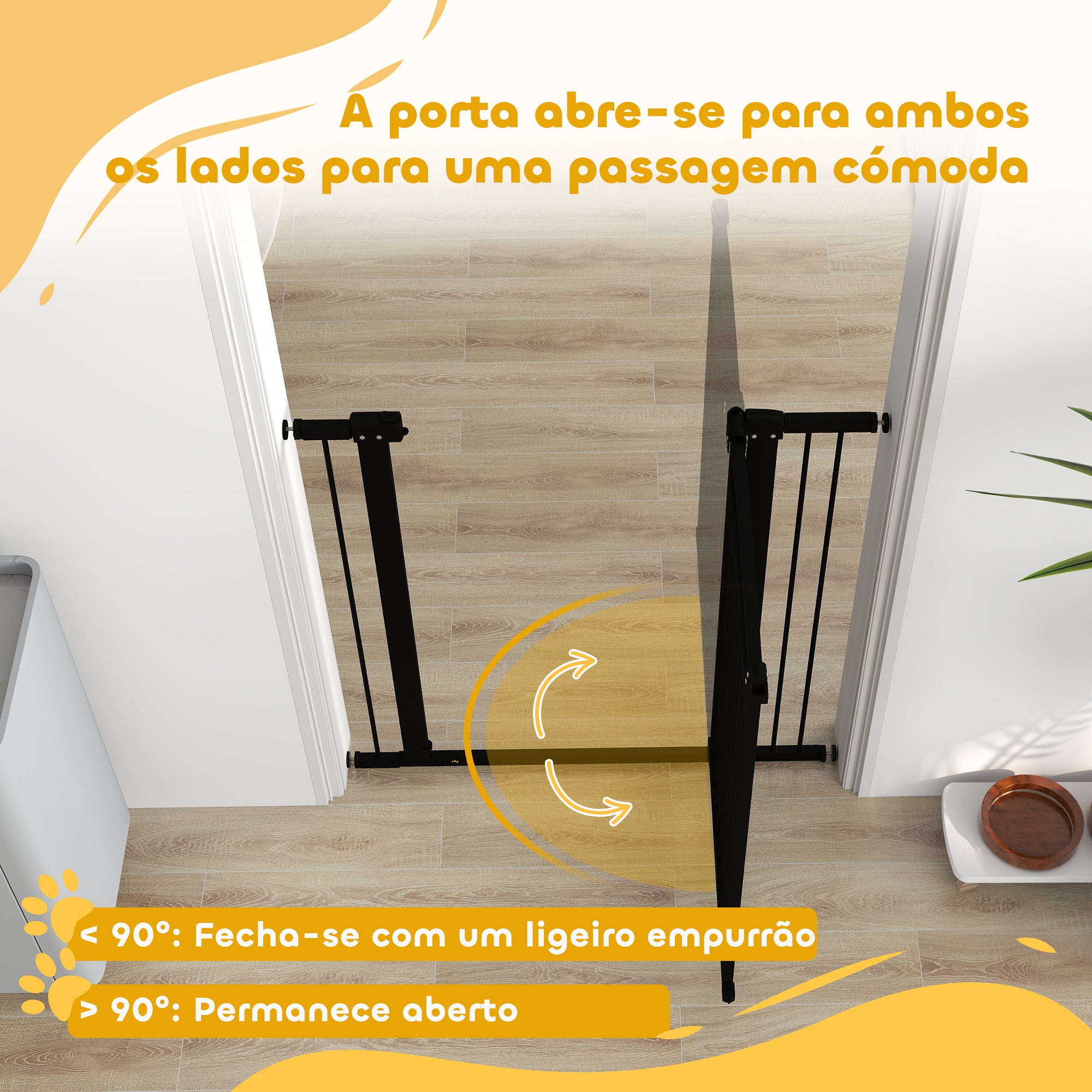 Barreira de Segurança Extensível para Cães - 76-102 cm - Preto
