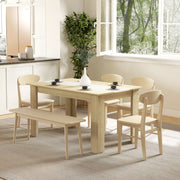 Mesa de Jantar Retangular 140x89,5x75 cm Carvalho e Branco