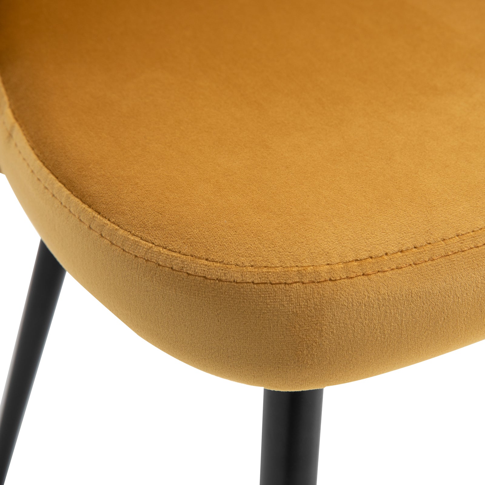 Conjunto de 2 Cadeiras de Sala de Jantar Acolchoadas em Veludo Suave Caramelo 49x50x77 cm