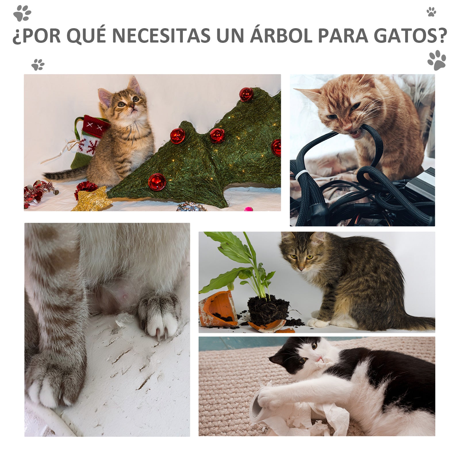 Arranhador para Gatos 59x39x62 cm Cinzento