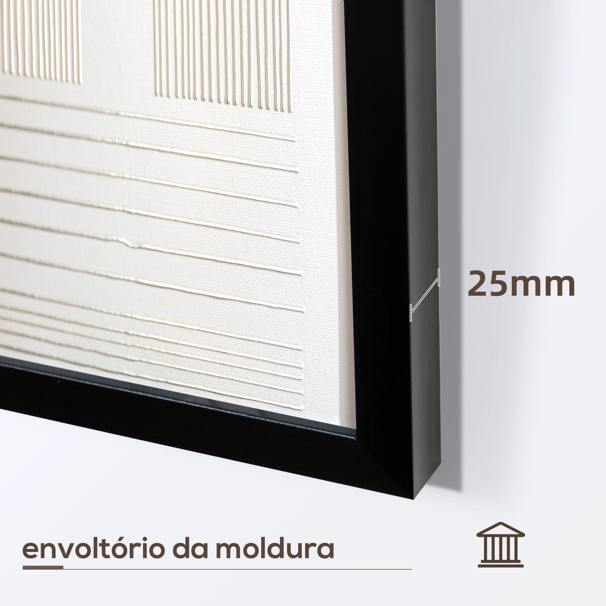 Conjunto de Quadros em Lona Abstrata Multicor 33x33cm - Decoração Elegante