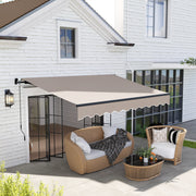 Toldo Manual Retrátil 360x220 cm Cor Creme Branco