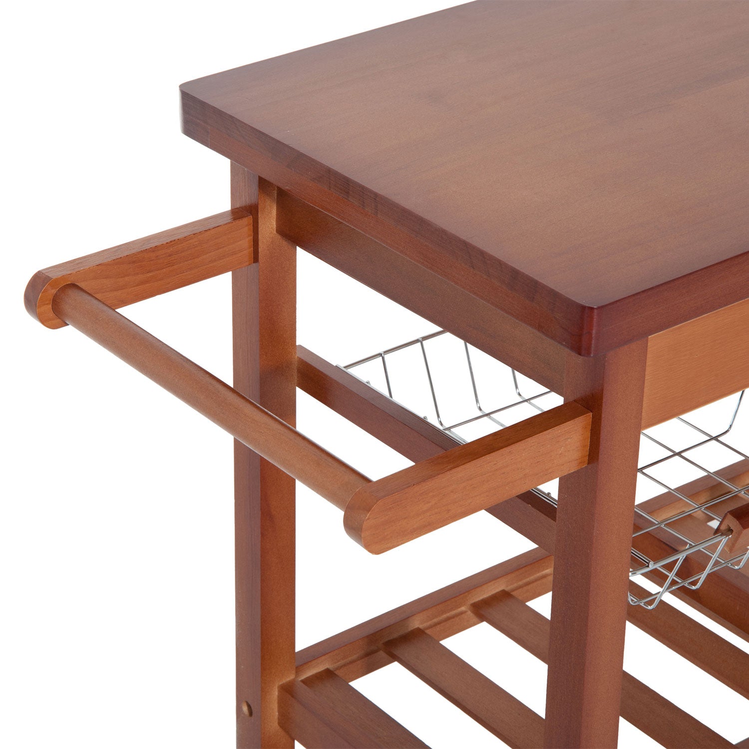 Carrinho de Cozinha Auxiliar 85x37x85cm Cor Nogueira