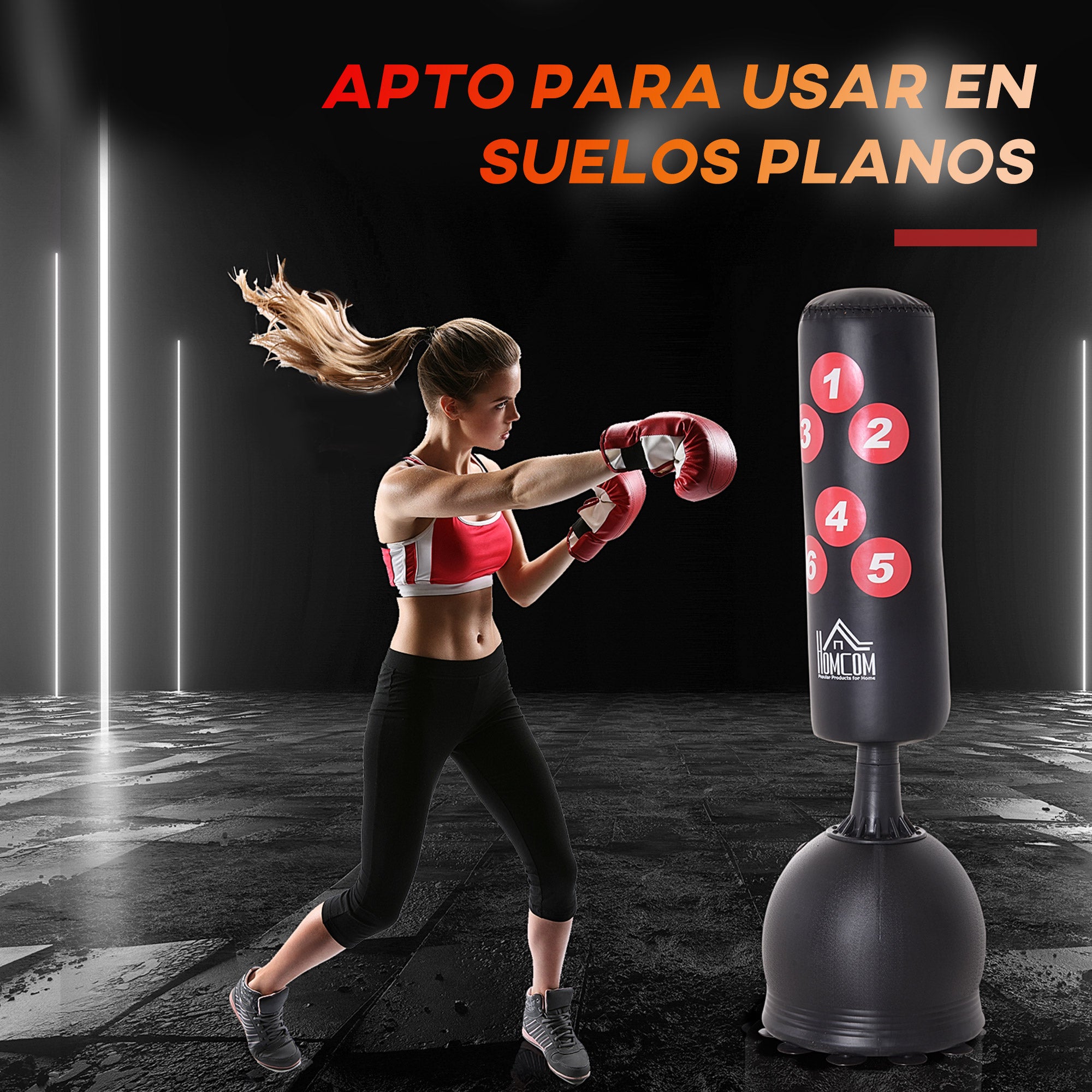 Saco de Boxe de Pé 165cm Preto - Medidas 50x50x165cm
