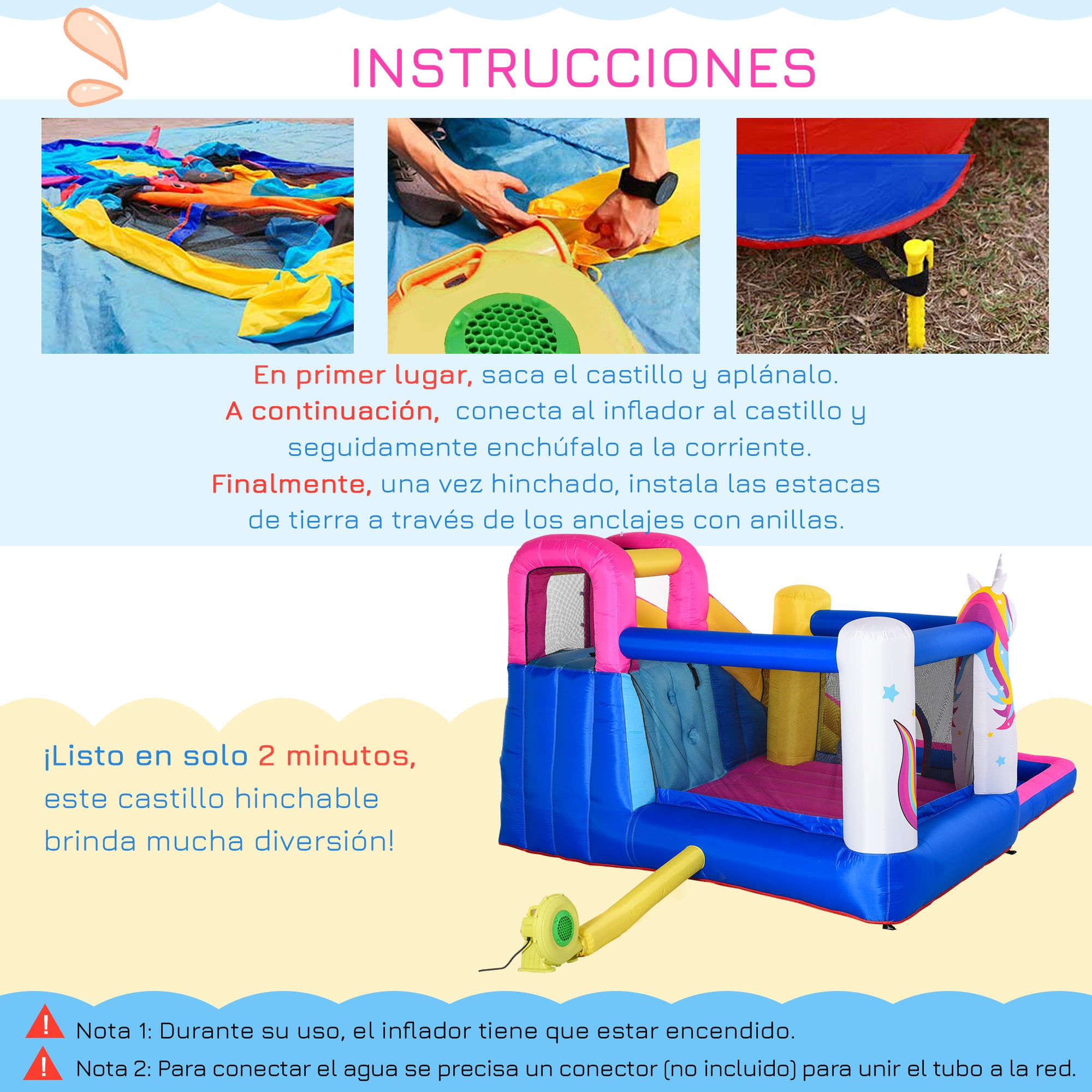 Castelo Inflável Infantil Multi 380x320x210 cm