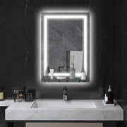 Espelho de Casa de Banho com Luz LED 50x70 cm - Cor Prata