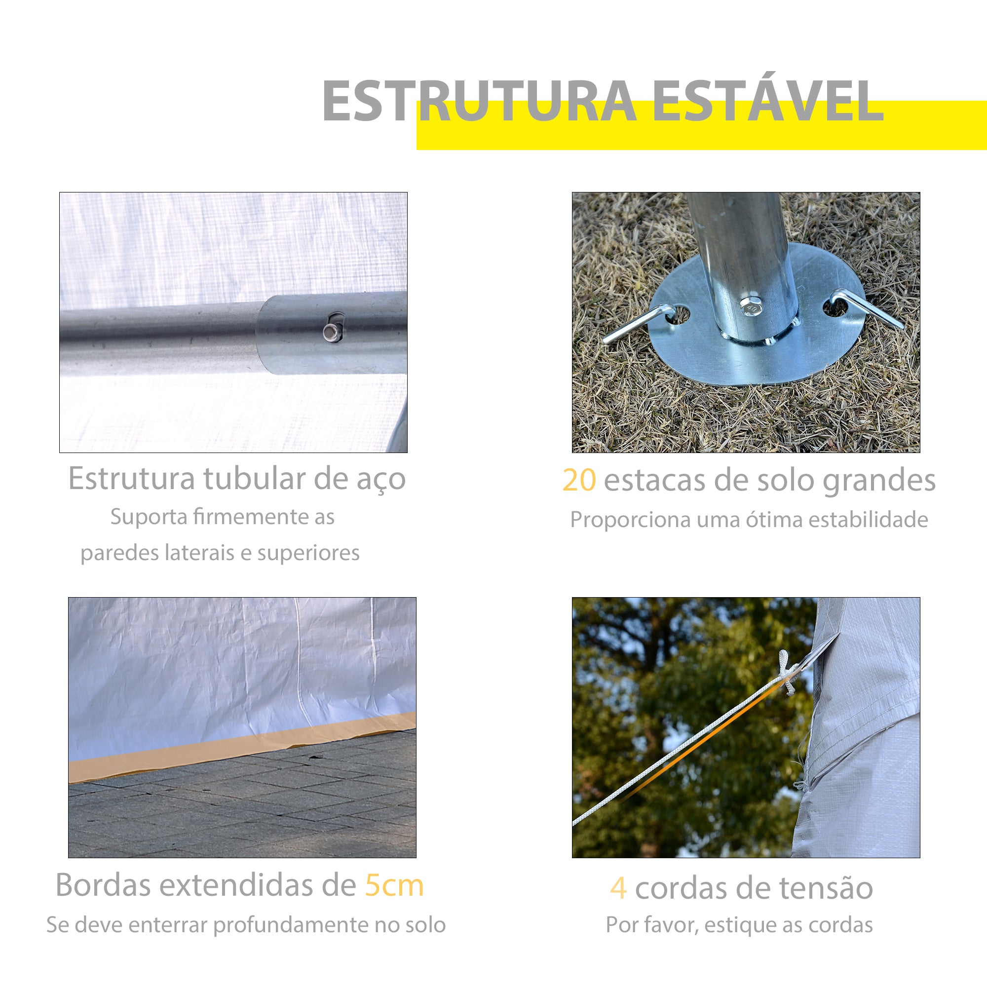 Tenda para Eventos 400x400x280cm Branco