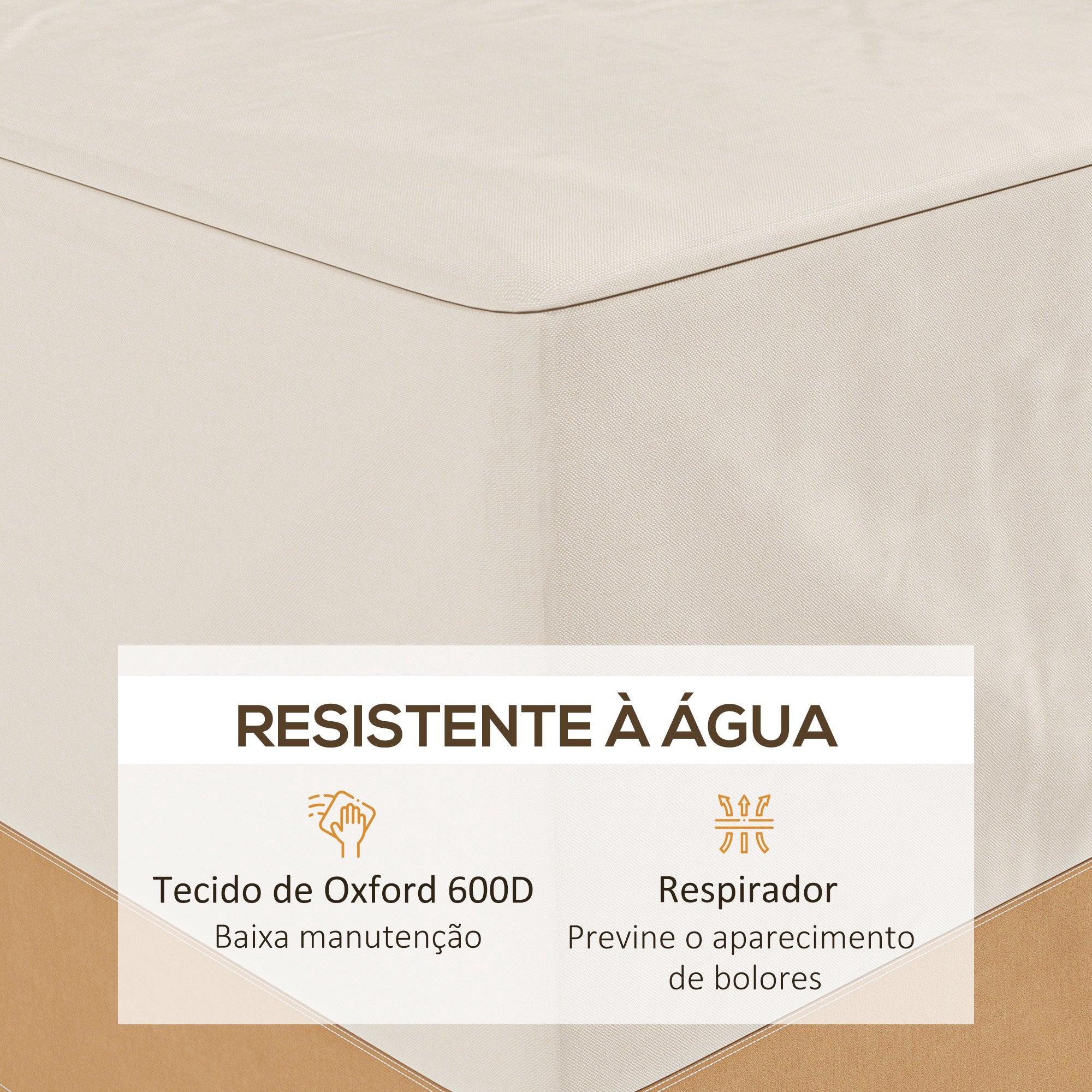 Capa Protetora para Móveis de Jardim – 270x200x78 cm – Bege – Tecido Oxford 600D