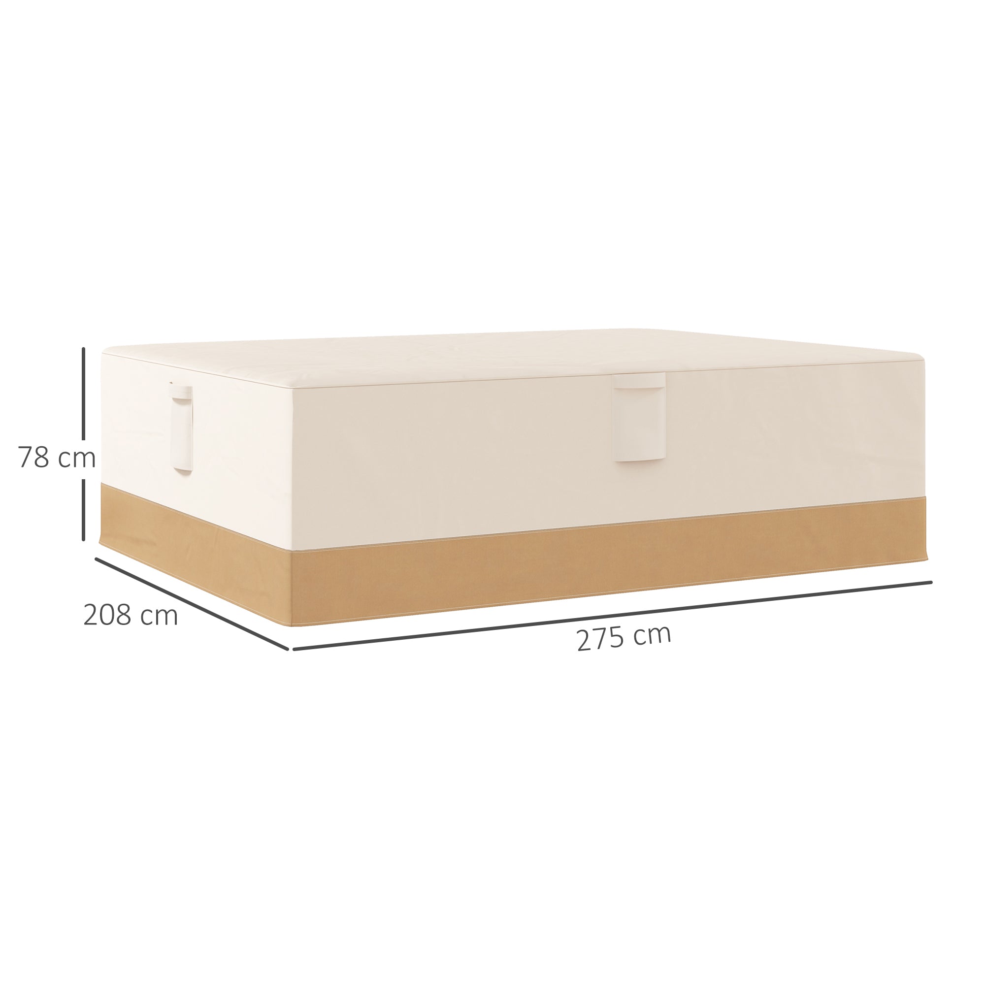 Capa Protetora para Móveis de Jardim – 270x200x78 cm – Bege – Tecido Oxford 600D