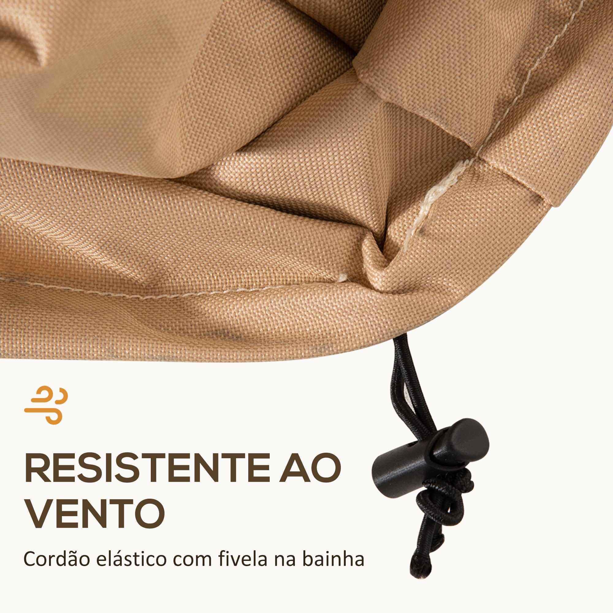 Capa Protetora para Móveis de Jardim – 270x200x78 cm – Bege – Tecido Oxford 600D