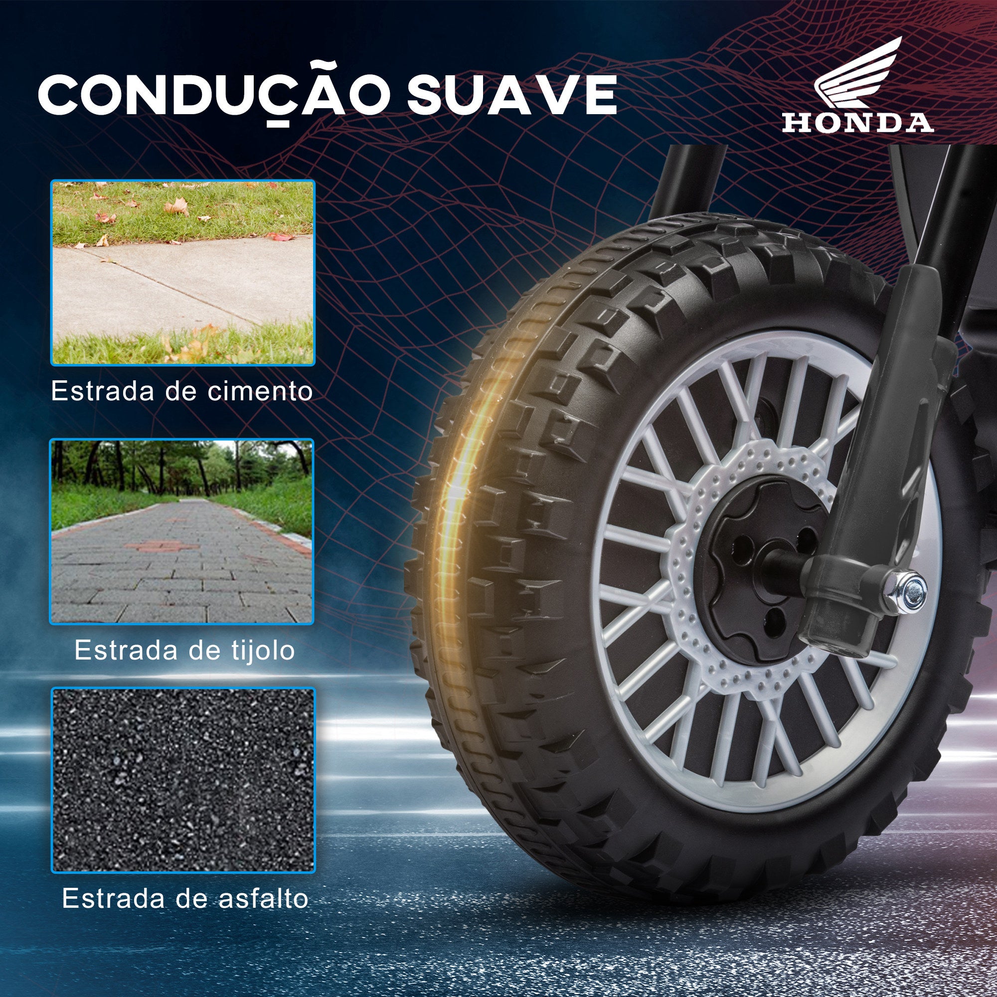 Mota Elétrica Infantil Cinzenta 71x40,5x43,5 cm com Licença Honda CRF450RL