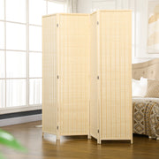 Biombo Dobrável – 180x180 cm – Cor de Madeira Natural – Madeira de Pinho