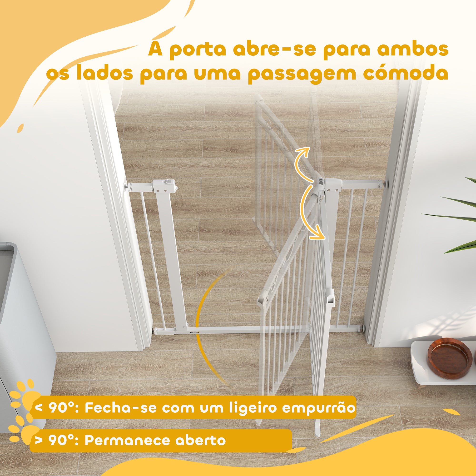 Barreira de Segurança Extensível – 76-102x104 cm – Branca – Aço e PA