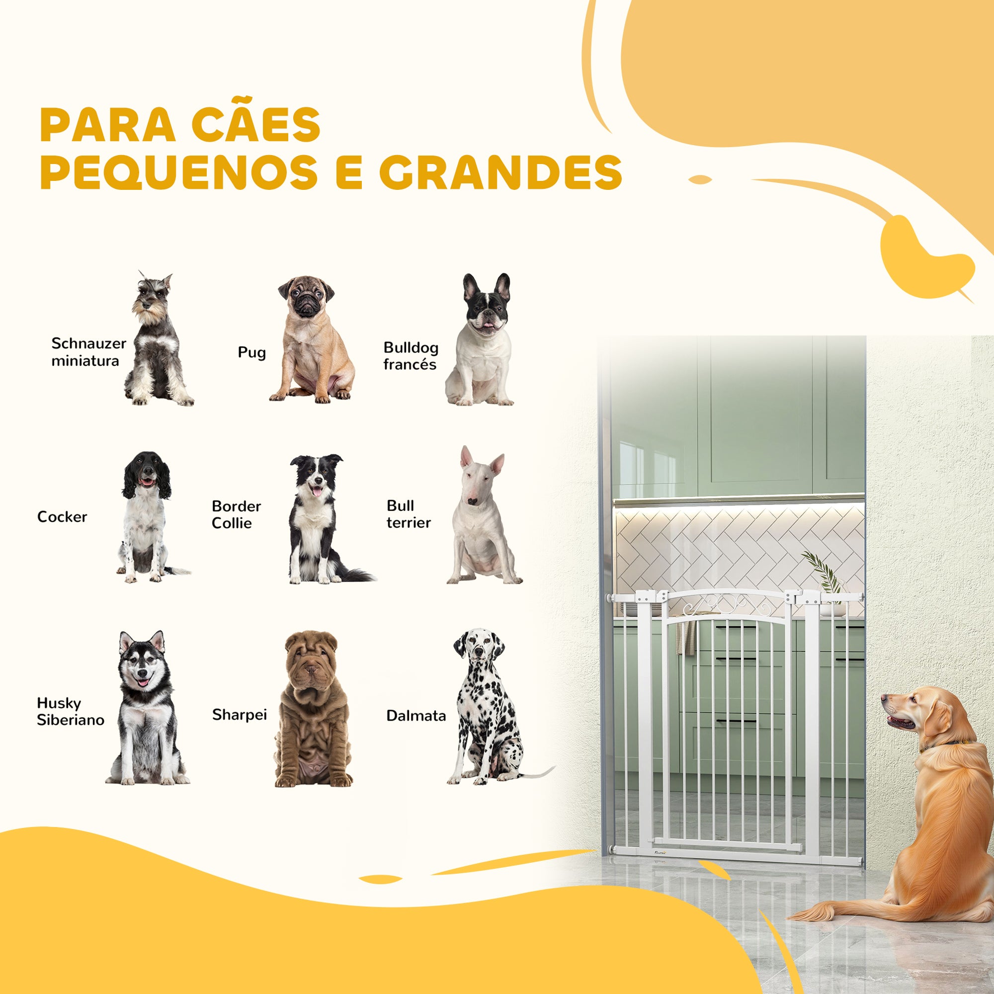 Barreira de Segurança Extensível – 76-102x104 cm – Branca – Aço e PA
