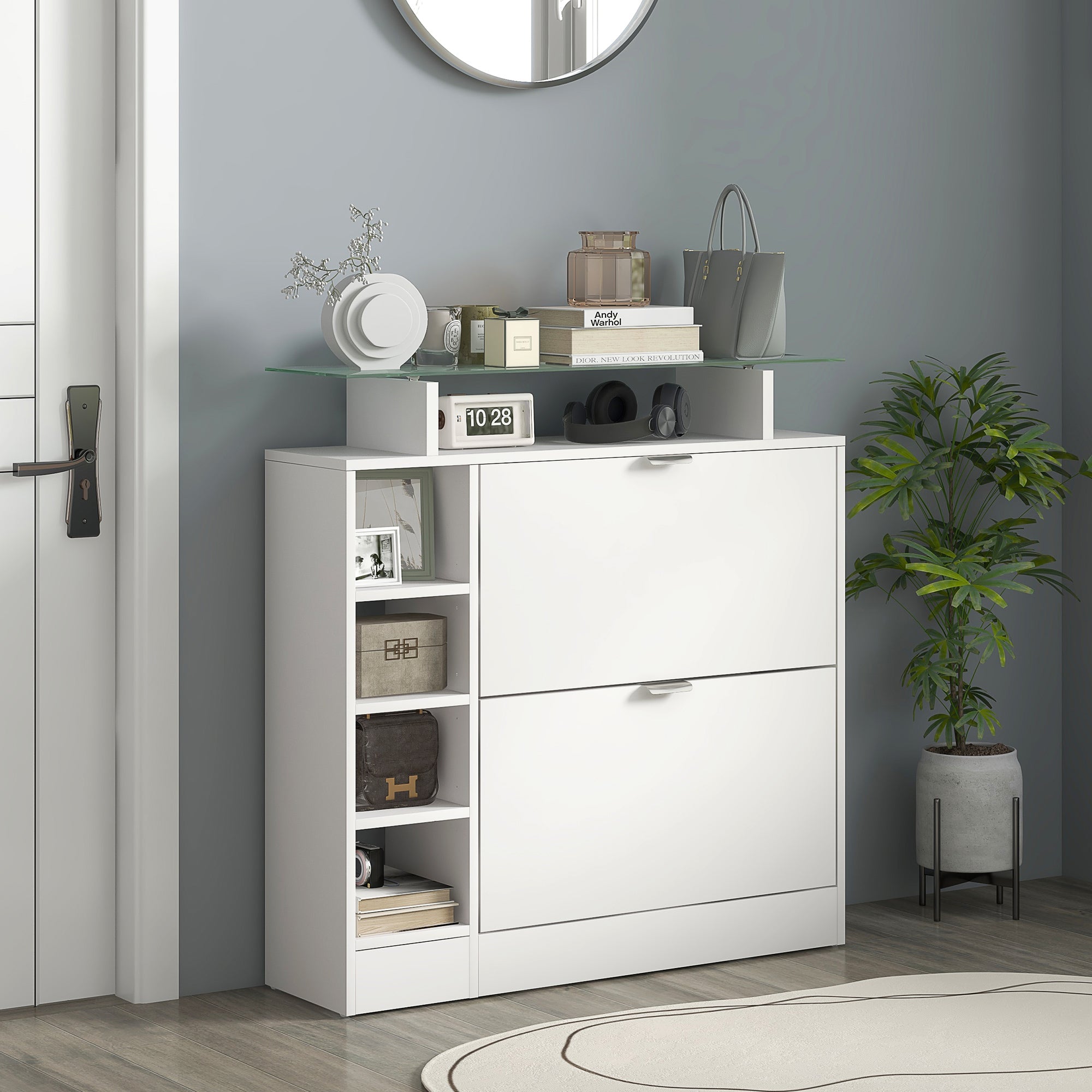 Sapateiro Estreito – 89x25x92 cm – Branco – Melamina