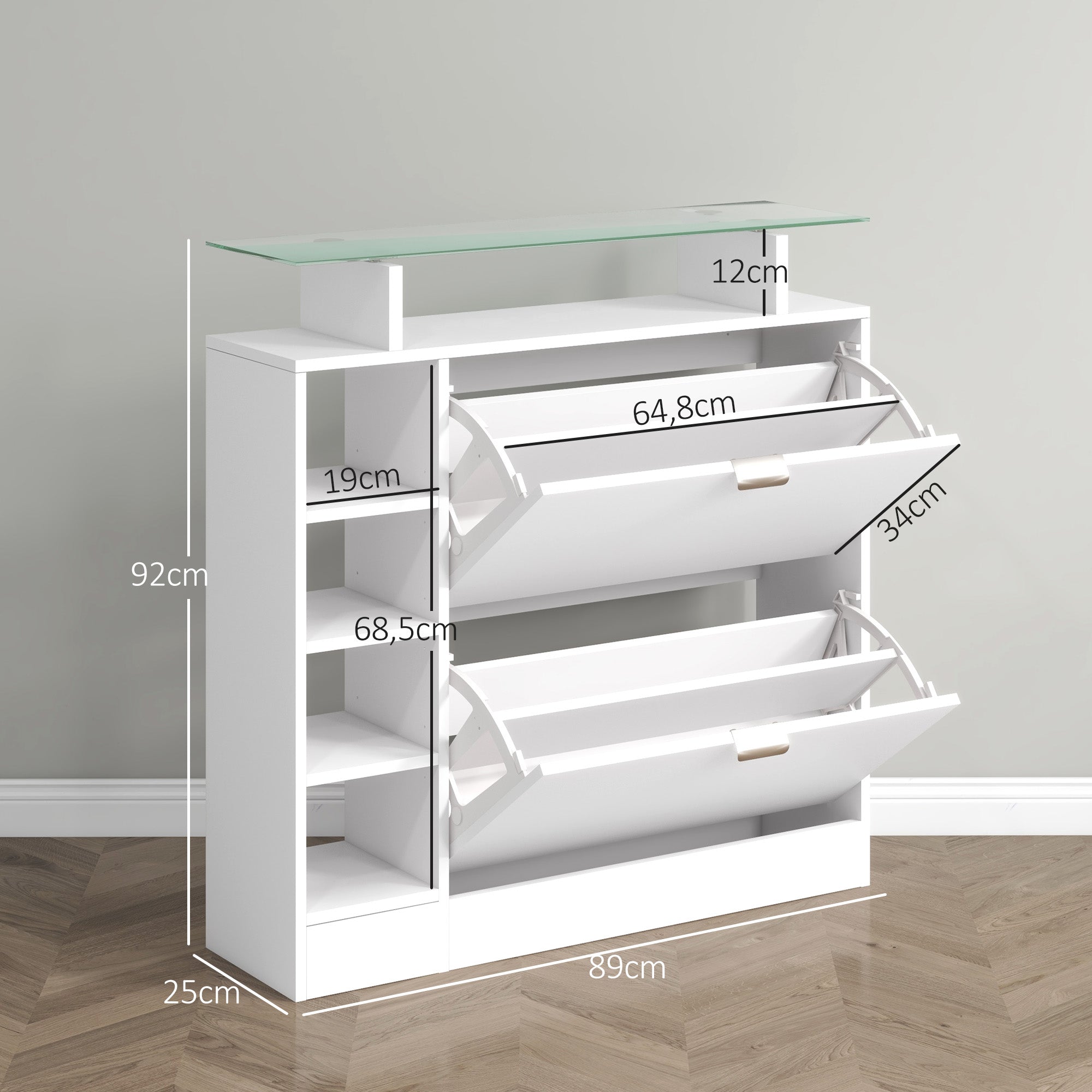 Sapateiro Estreito – 89x25x92 cm – Branco – Melamina
