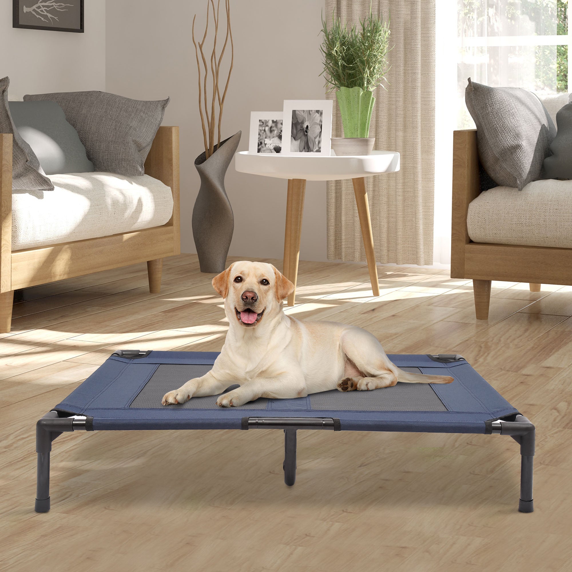 Cama Elevada para Animais de Estimação 91.5x76.2x18cm - Azul