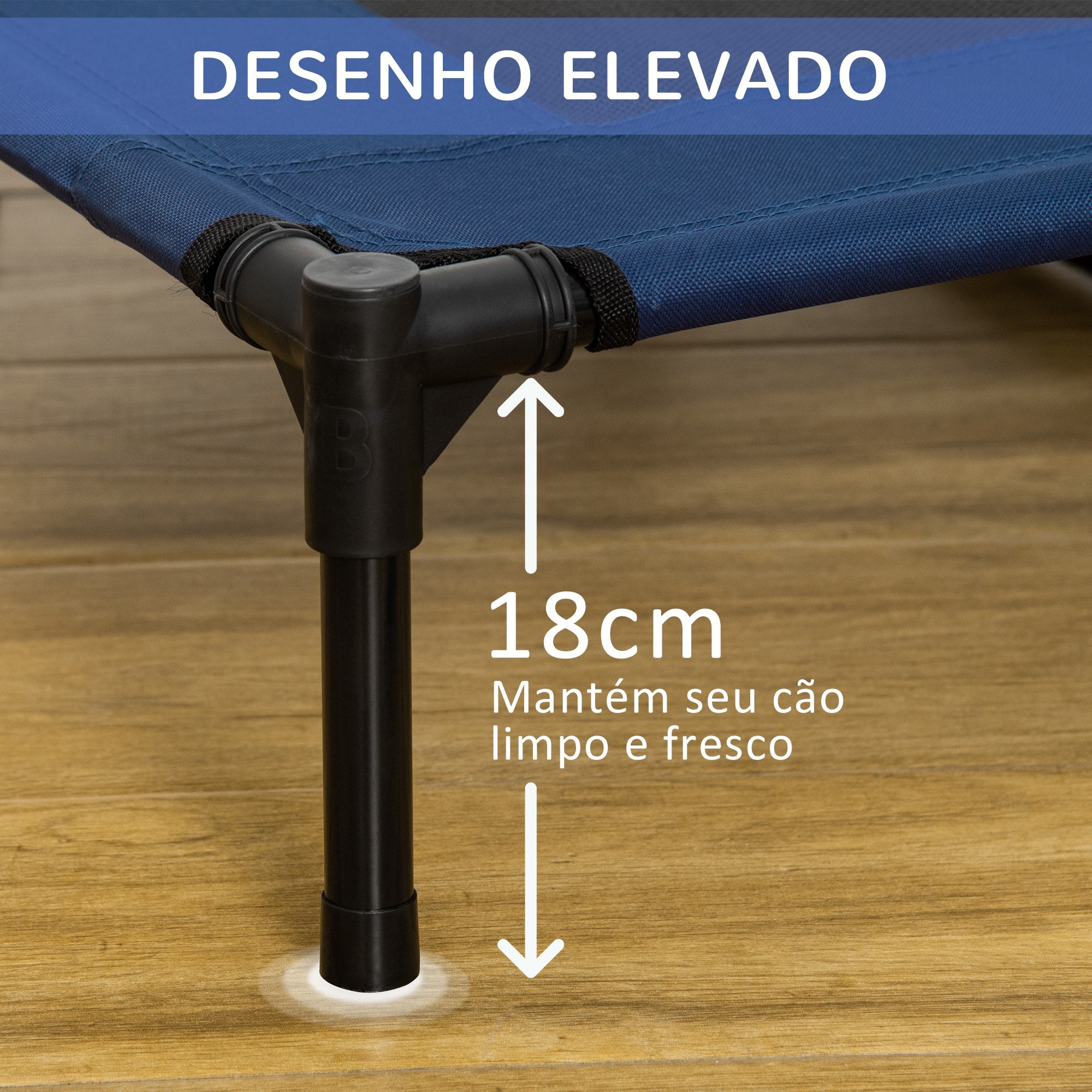 Cama Elevada para Animais de Estimação 91.5x76.2x18cm - Azul