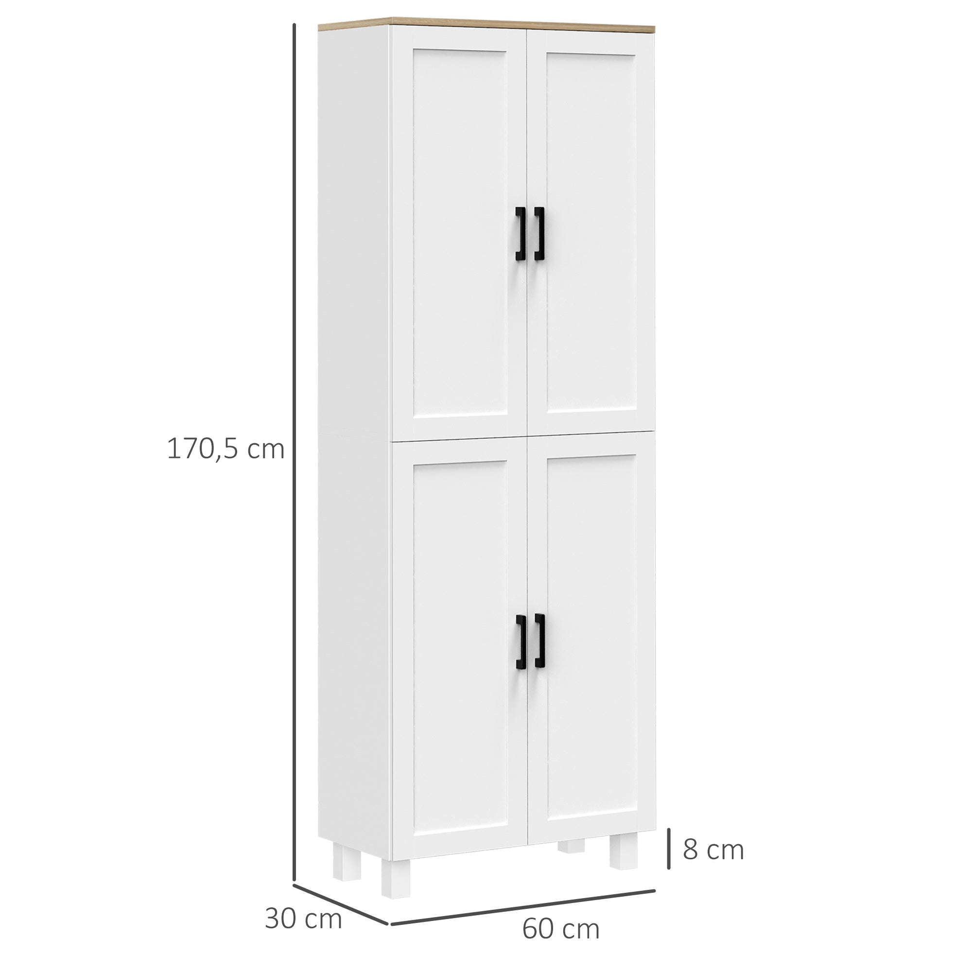 Armário de Cozinha – 60x30x170,5 cm – Branco – Melamina