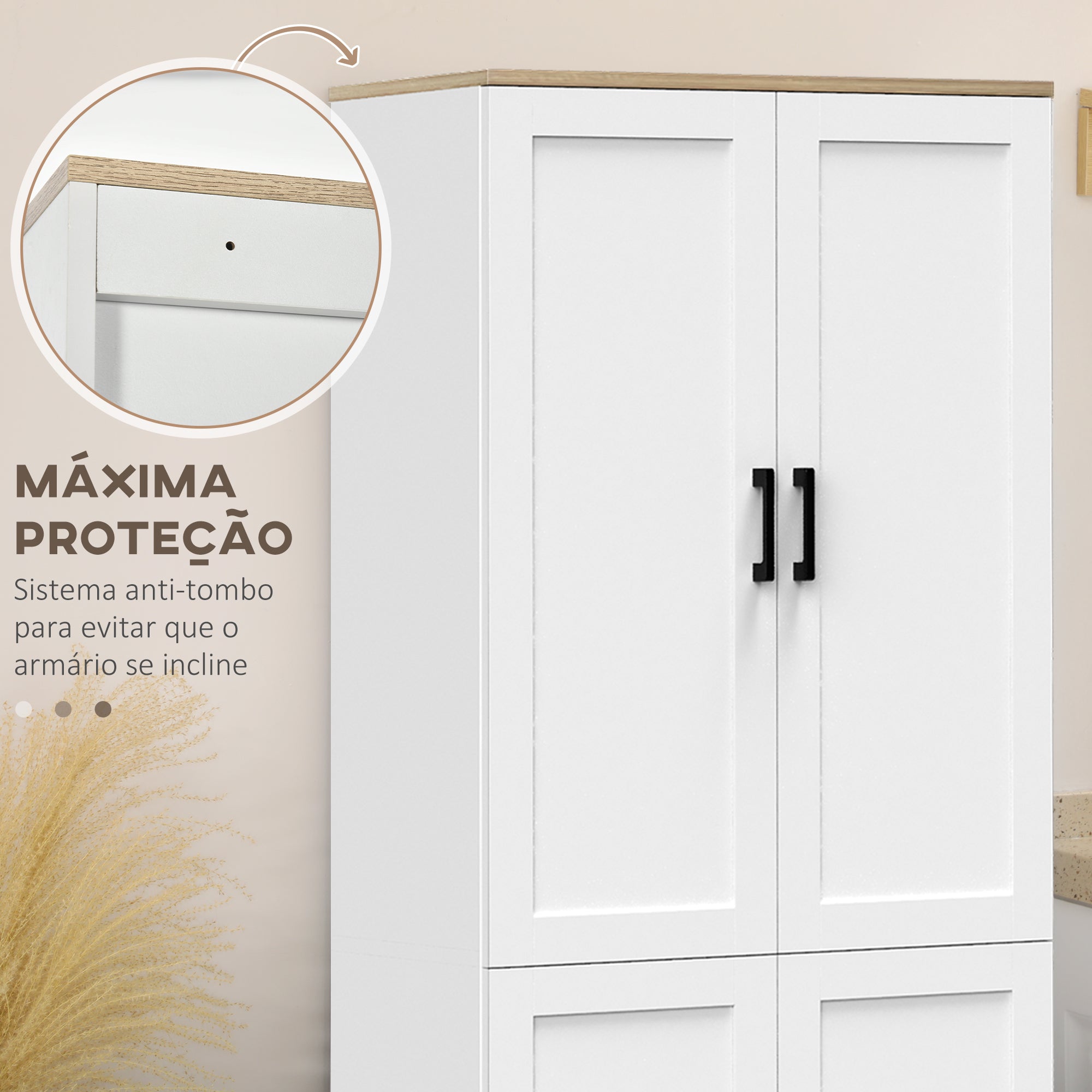 Armário de Cozinha – 60x30x170,5 cm – Branco – Melamina