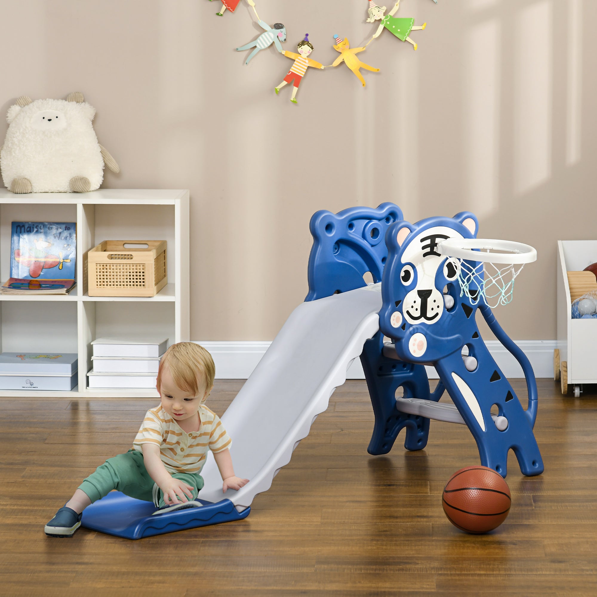 Escorrega Infantil 2 em 1 – 133x60x70 cm – Azul – PE