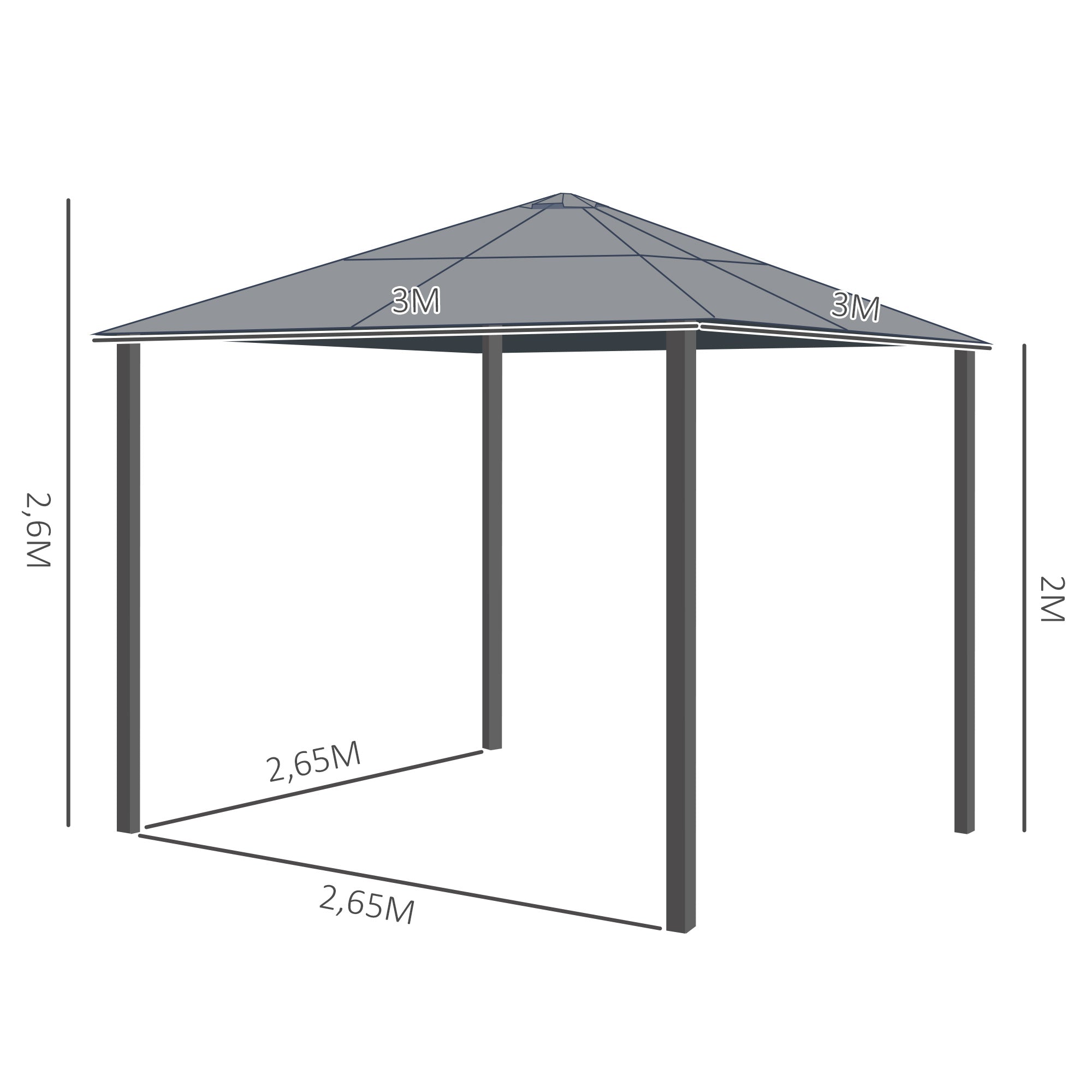 Pérgola para Jardim 300x300x260cm Bege e Marrom