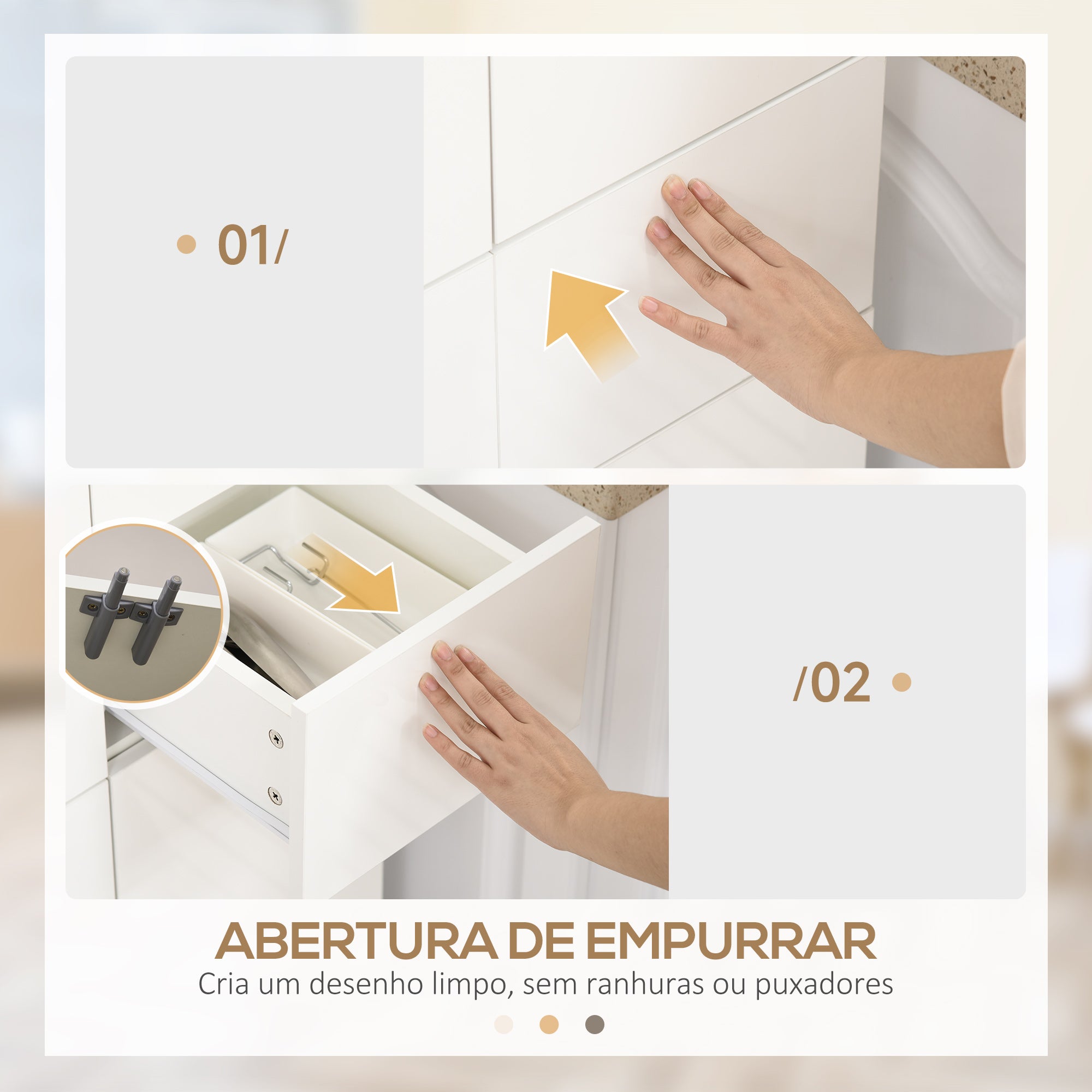 Armário de Cozinha Móvel Branco 60x35x170cm - Espaço de Armazenamento Moderno