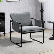 Poltrona de Sala de Estar – 68x76x81 cm – Cinza – Chenila