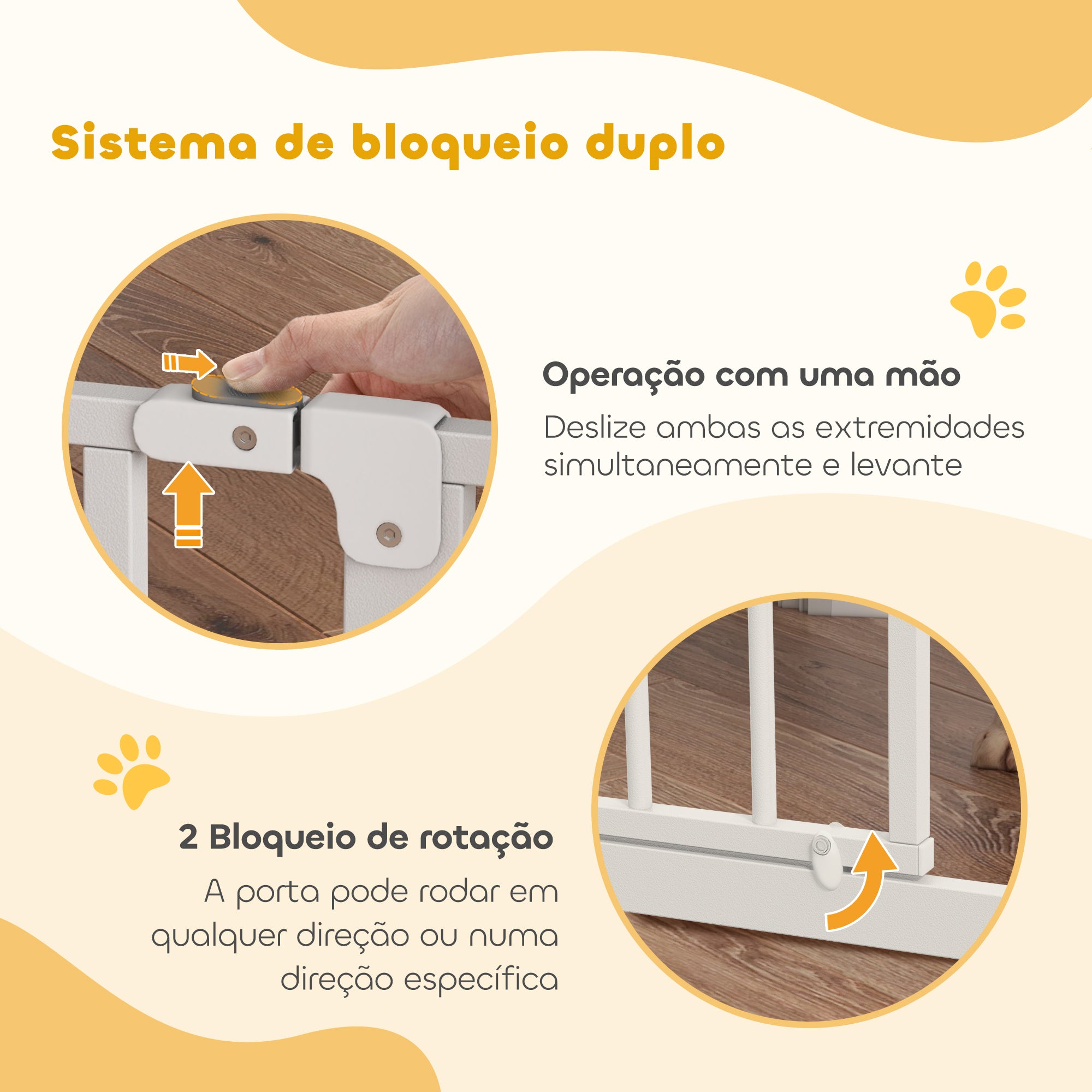 Barreira de Segurança Extensível para Cães – 73x3,8x76 cm – Branco – Aço