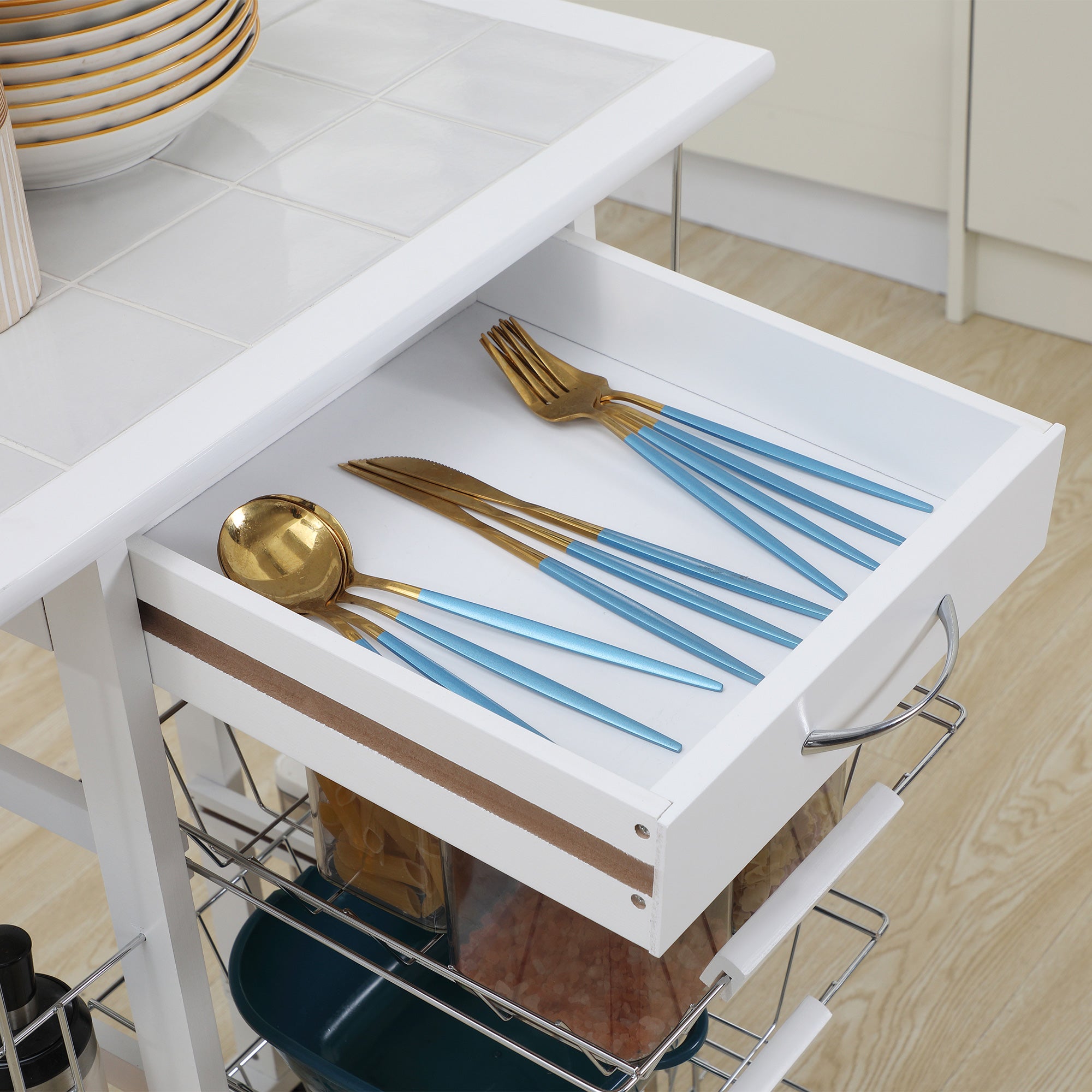 Carrinho de Cozinha 57x37x83cm Branco