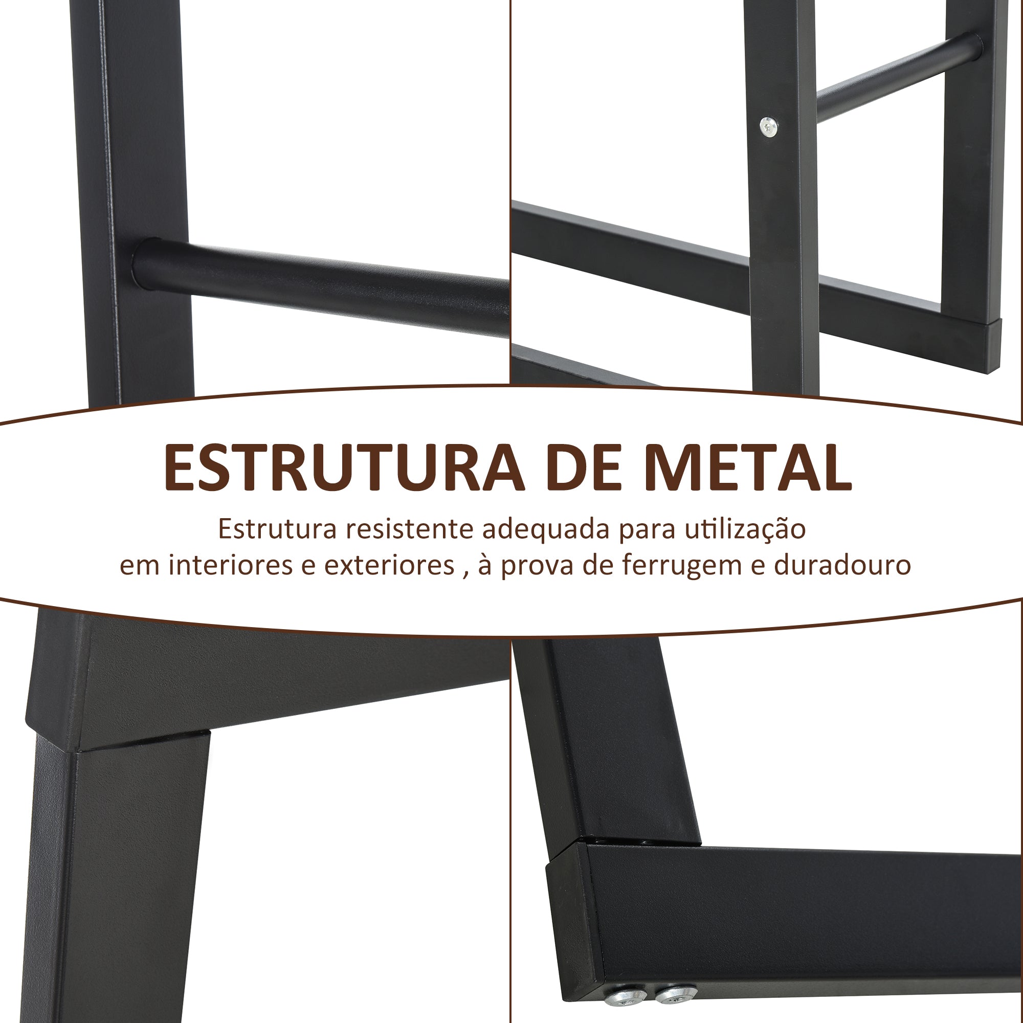 Suporte para Lenha Metálico – 40x25x150 cm – Preto – Metal