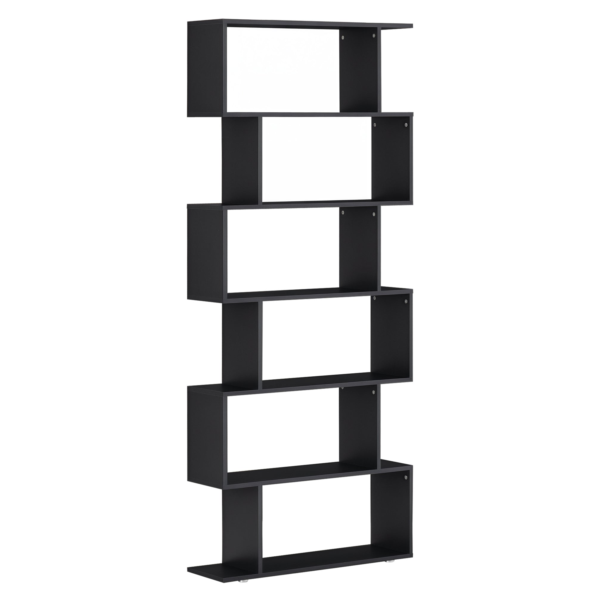 Estante com 6 Prateleiras em Madeira 80 x 25 x 192 cm - Preto