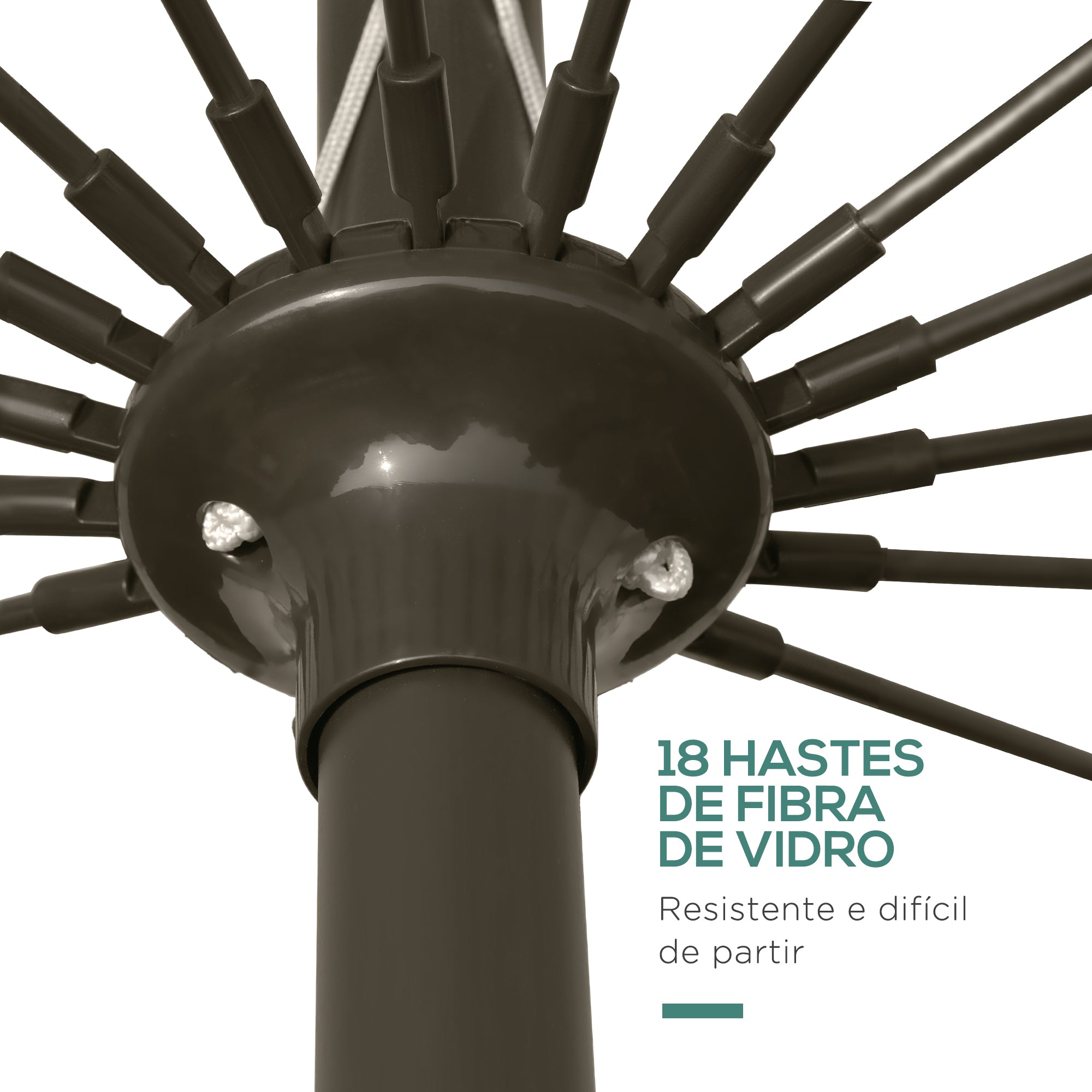 Chapéu de Sol de Jardim Verde Ø250x240 cm