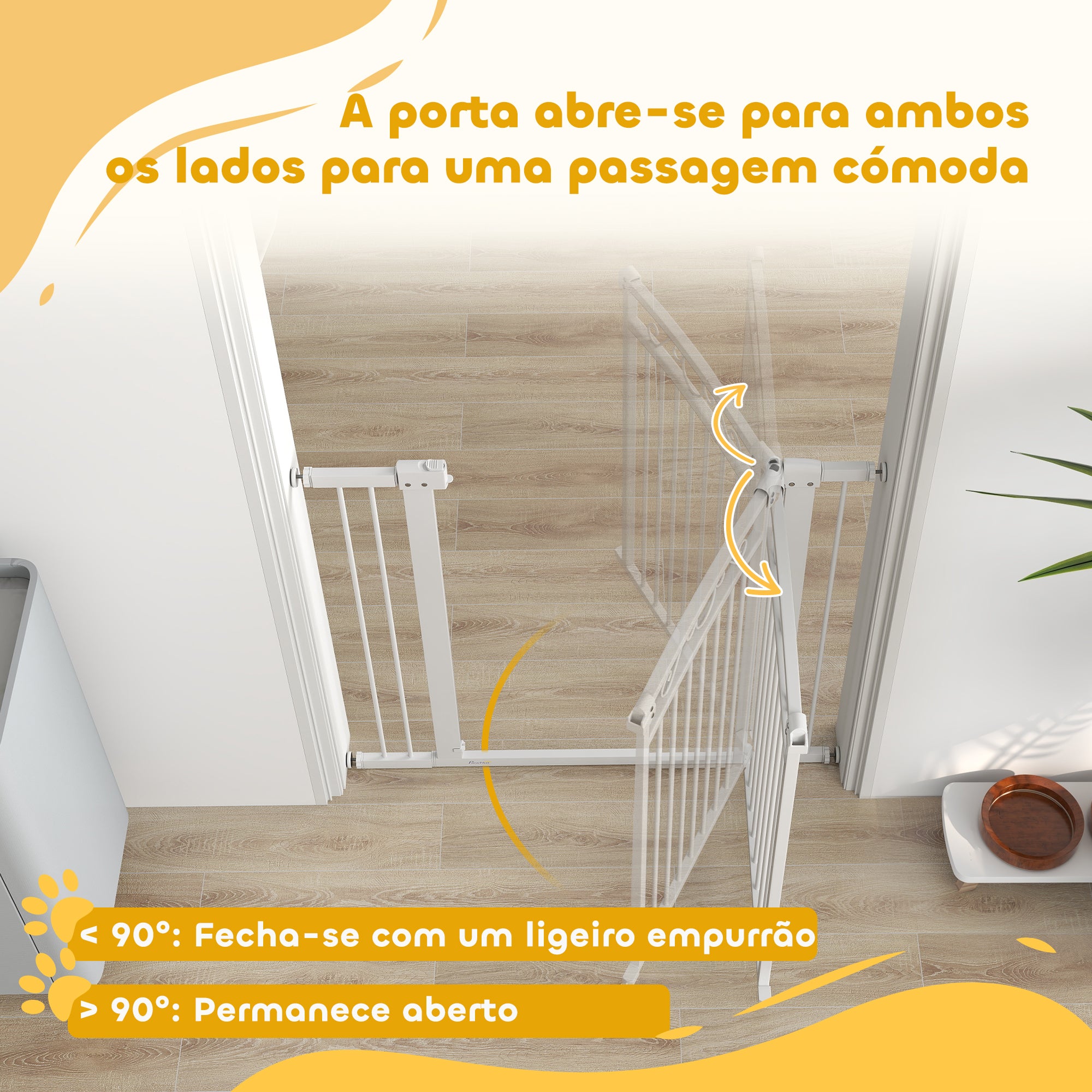Barreira de Segurança Extensível – 76-102x96 cm – Branca – Aço