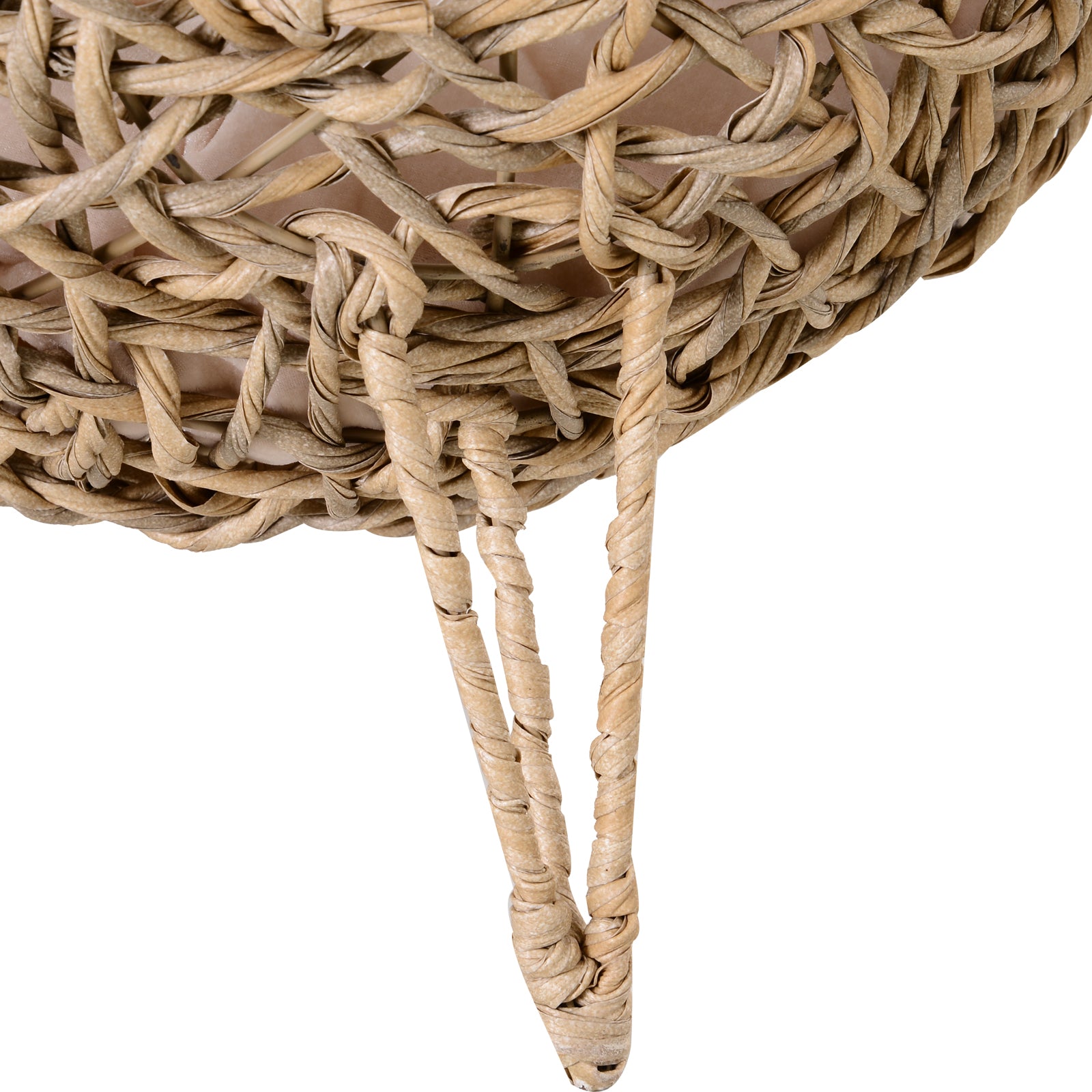Cama para Gatos em Vime Sintético Ø52x58 cm Cor de Madeira Natural
