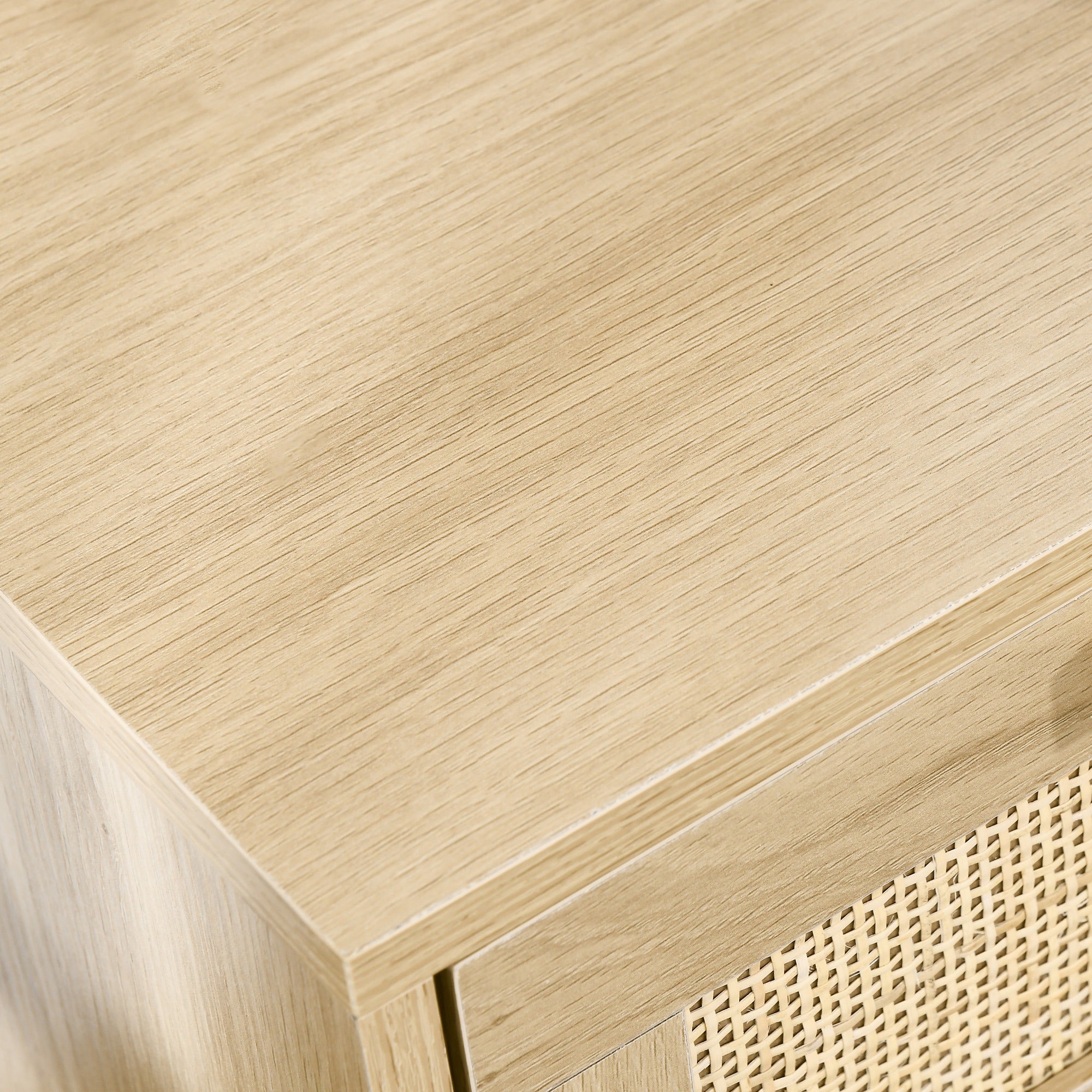 Mesa de Cabeceira Boémia com 2 Gavetas 40x40x56 cm - Cor de Madeira Natural