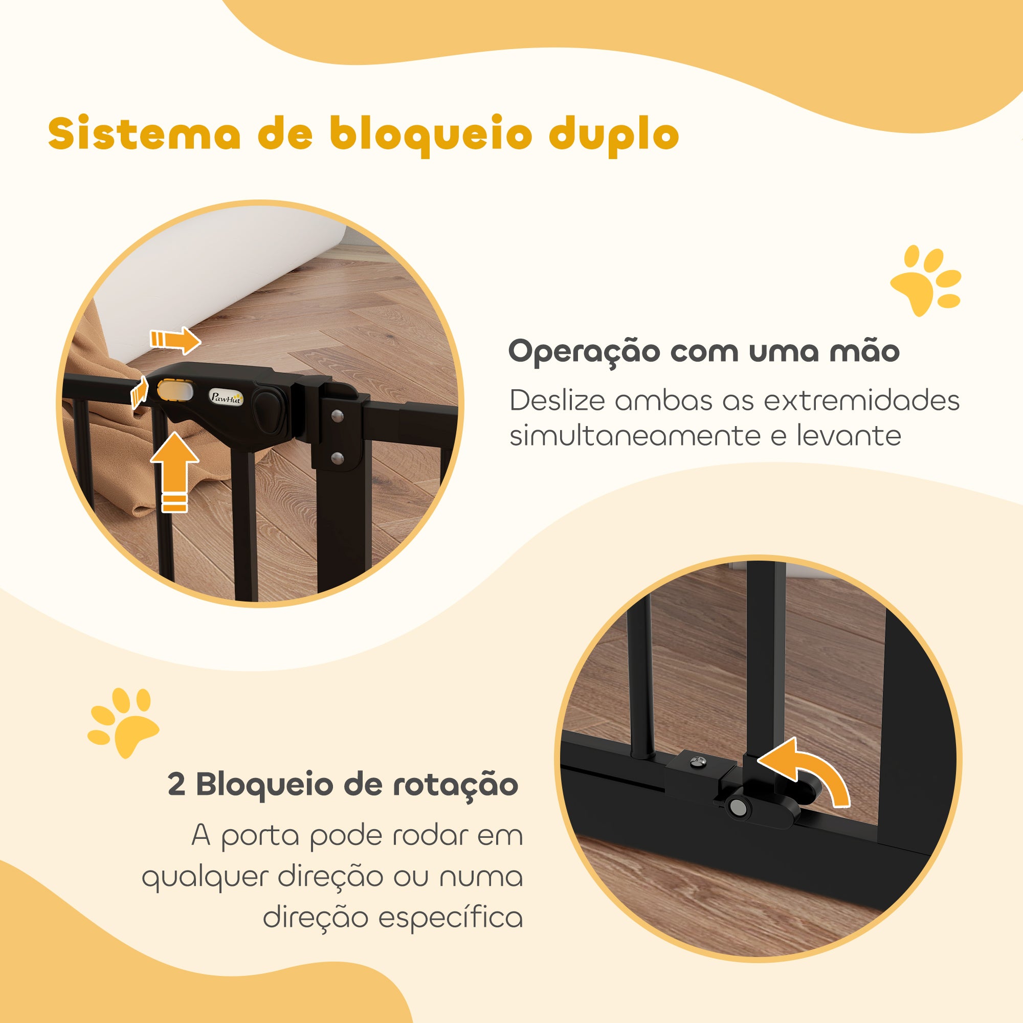 Barreira de Segurança Extensível – 74-147,5x76,2 cm – Preto – Metal
