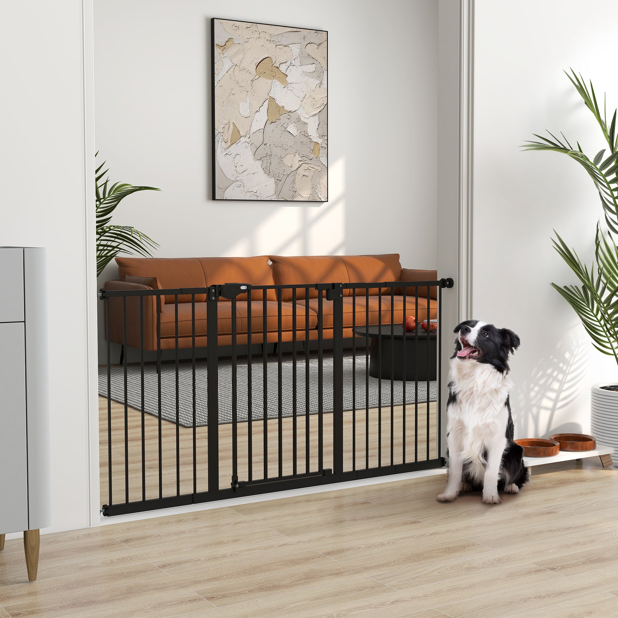 Barreira de Segurança Extensível – 74-147,5x76,2 cm – Preto – Metal