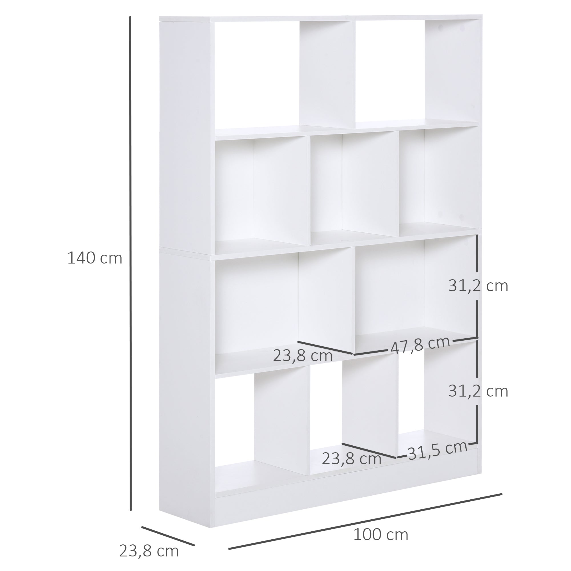 Estante de 4 Níveis Multiuso 100x23,8x140 cm - Branco